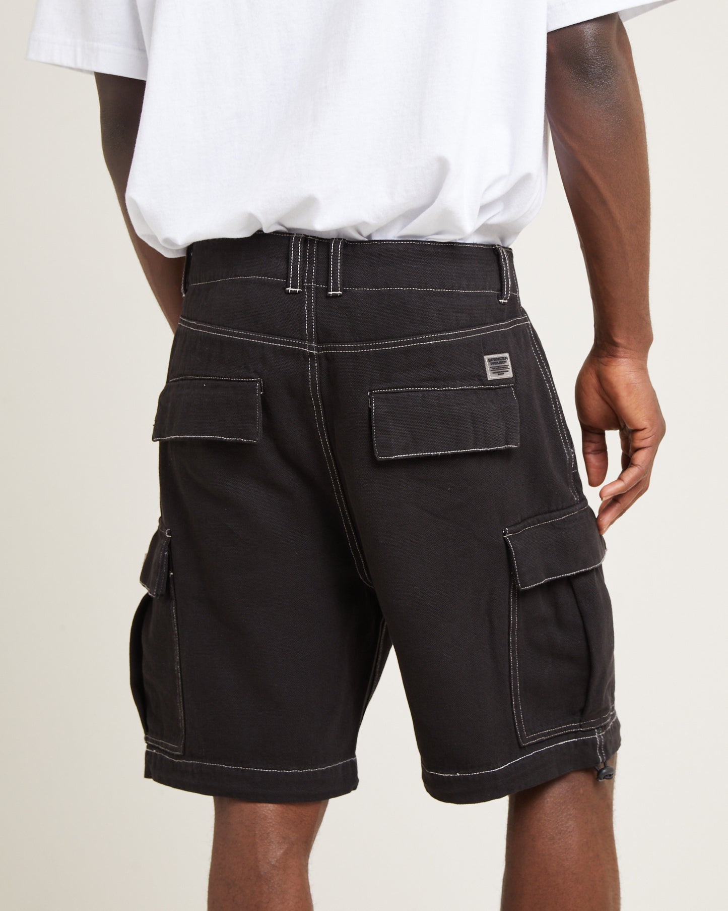 Surplus Canvas Cargo Shorts Black