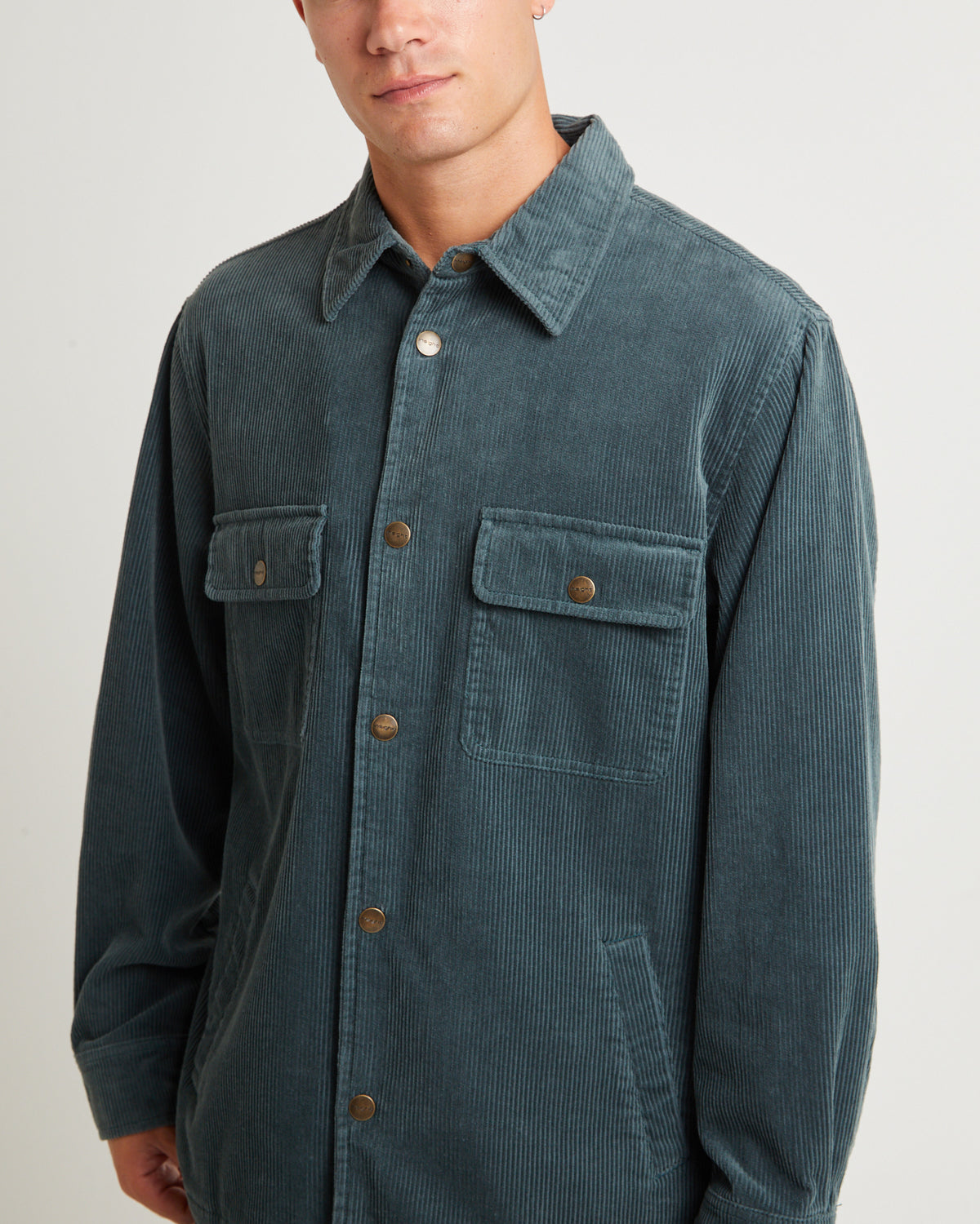 Conditions Cord Long Sleeve Overshirt TEAL