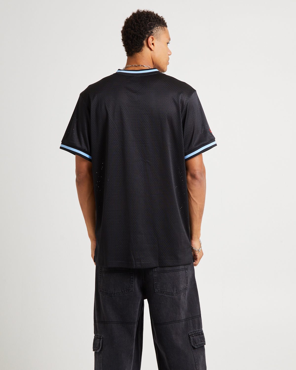 Varsity Mesh Short Sleeve T-Shirt Navy LIGHT NAVY