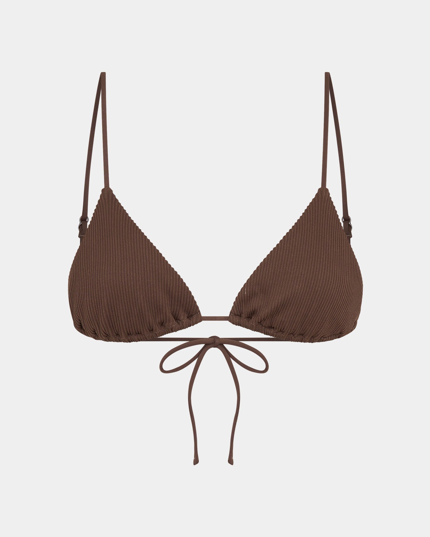 Rib Skinny Strap Triangle Bikini Top Bikini Top