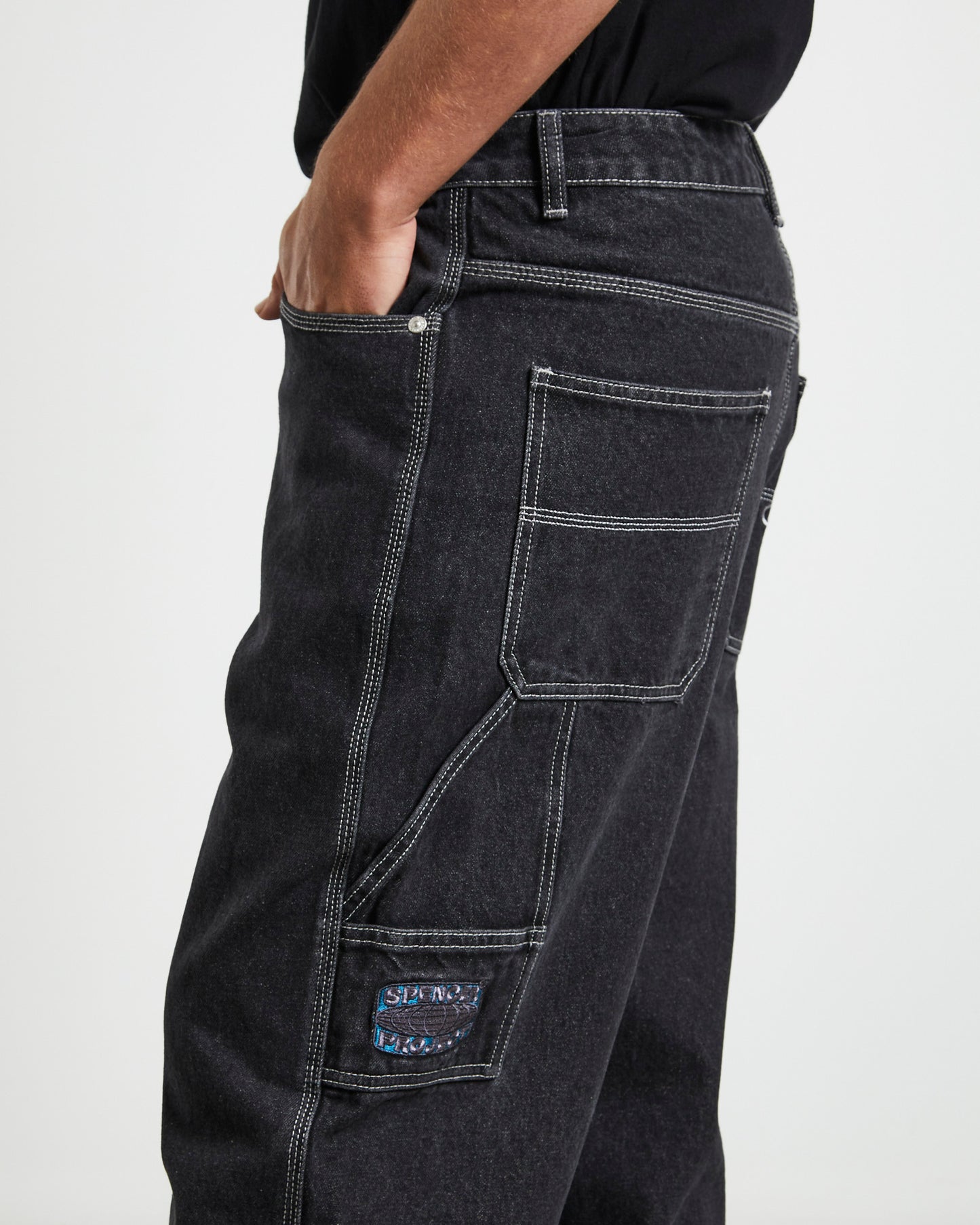Sretford Y2K Cargo Jeans in Black
