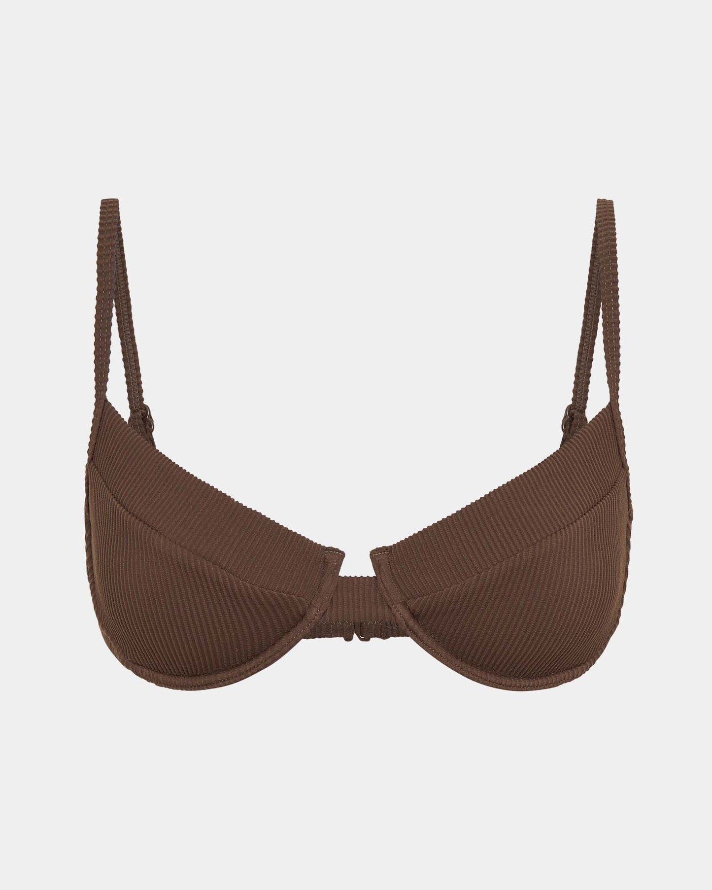 Rib Cut Out Underwire Bikini Top Bikini Top