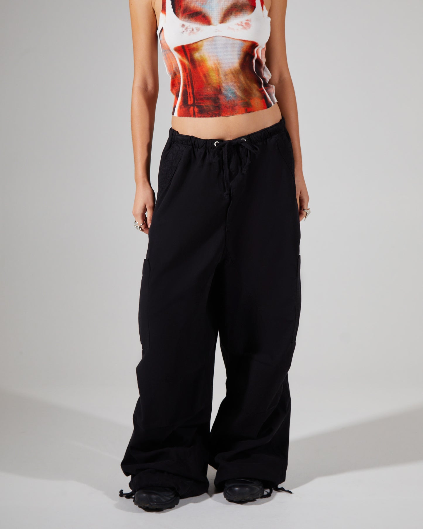 Parachute Cargo Pants Black