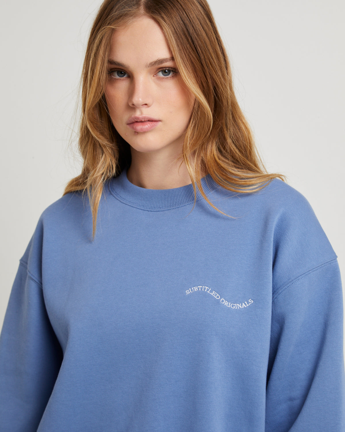 Oversized Wave Origin Fleece Jumper STEELE BLUE
