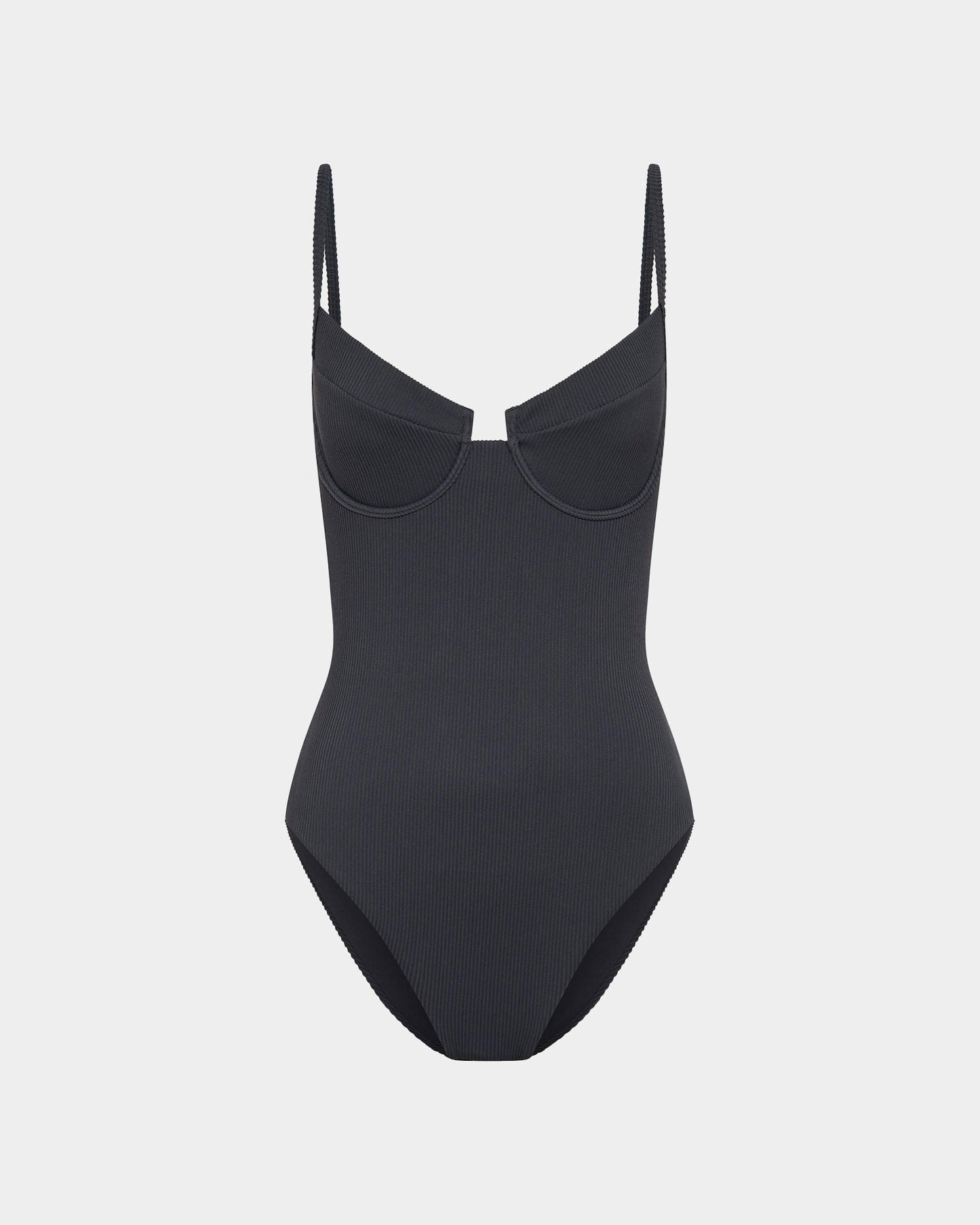 Rib Underwire Bikini Top One Piece