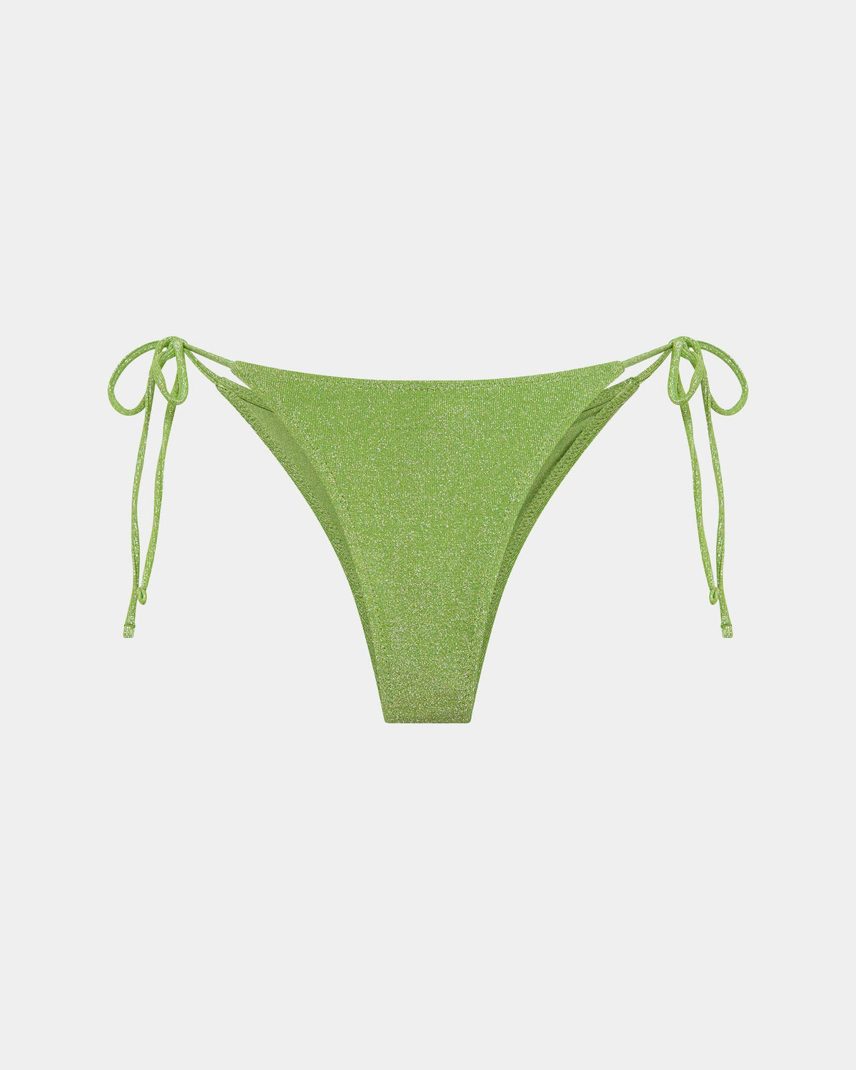 Lurex Tie Side Bikini Bottom GREEN