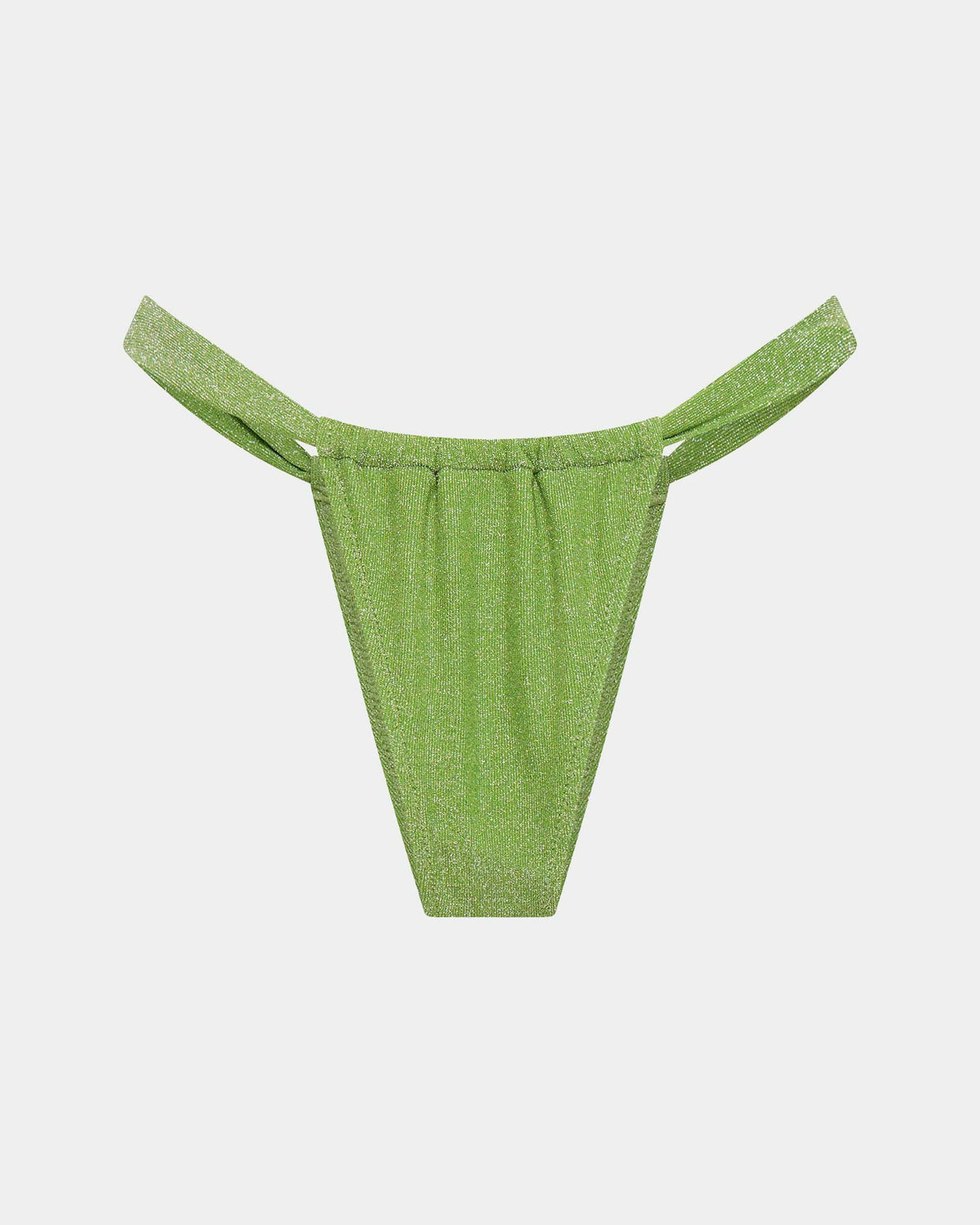 Lurex Gather Bikini Bottom GREEN