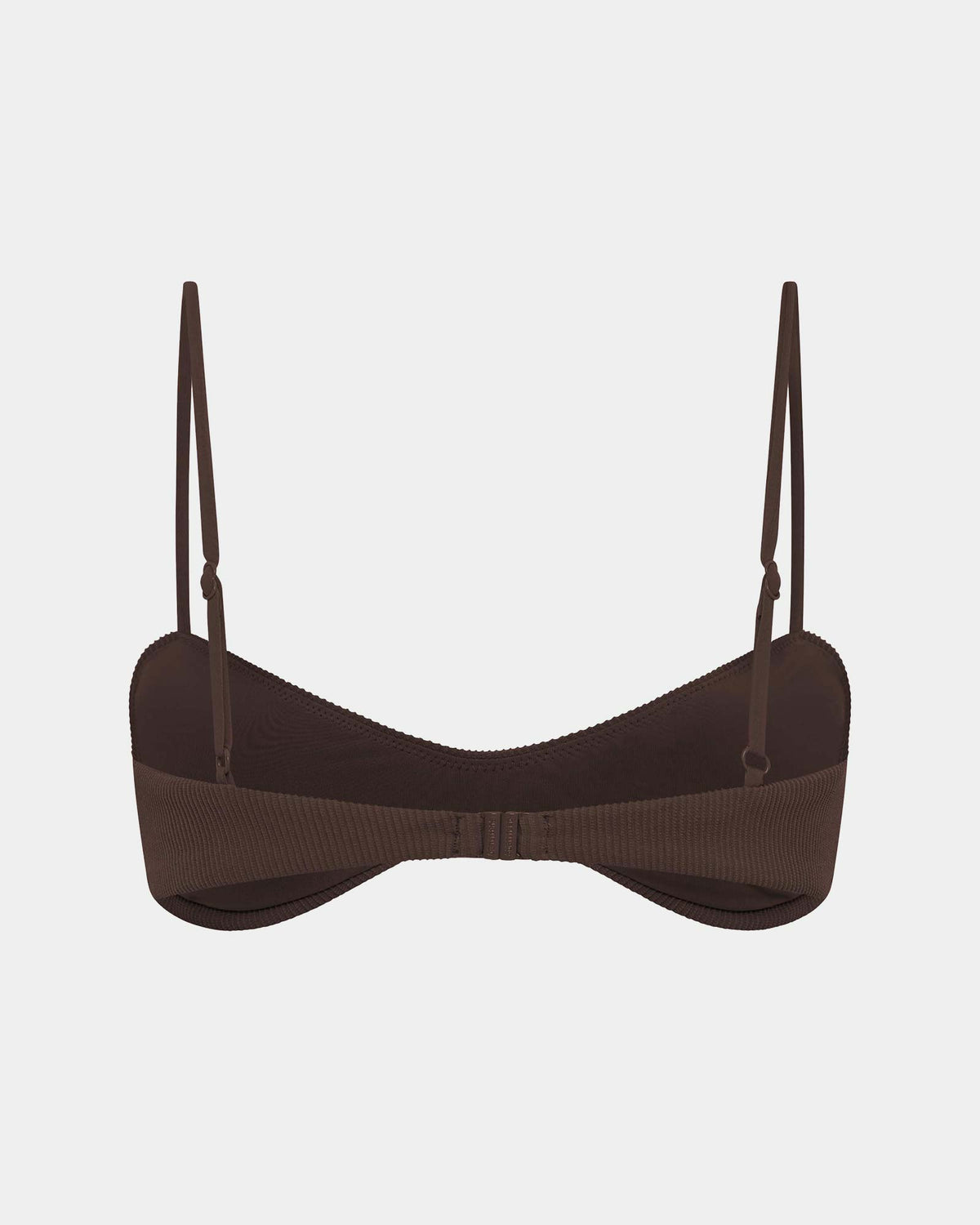 Rib Curve Crop Bikini Top CHOCOLATE