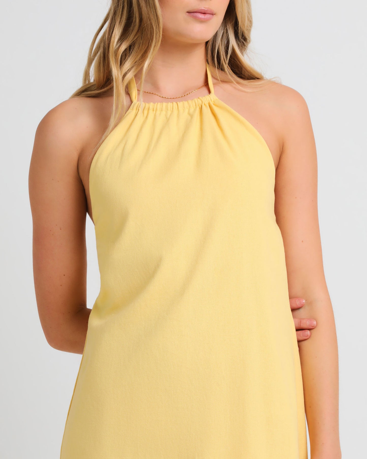 Halcyon Halter Linen Dress