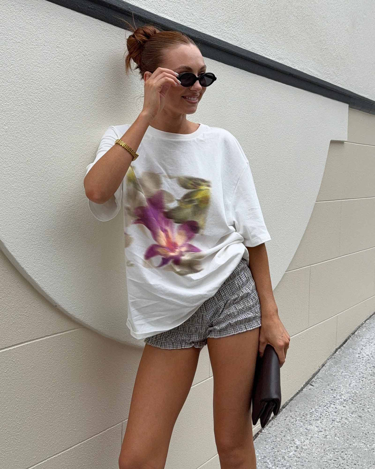 Zayla Floral Oversized T-Shirt WHITE
