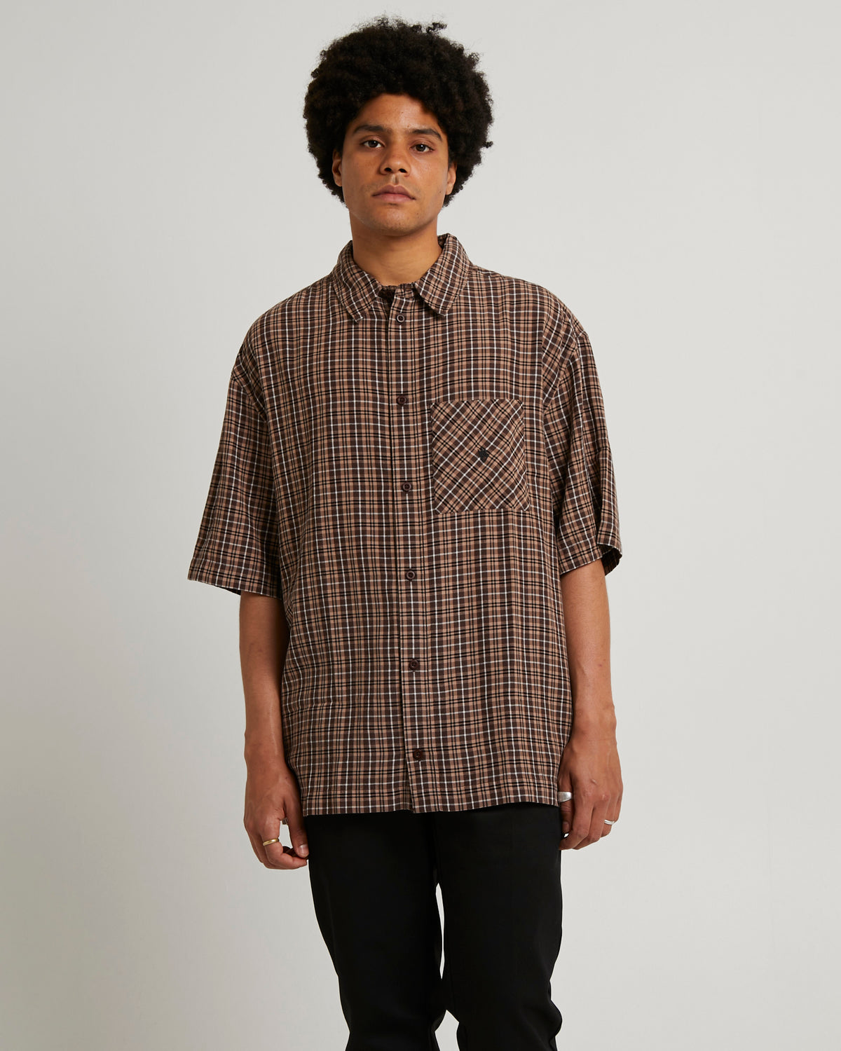 Hometown Short Sleeve Shirt COFFEE