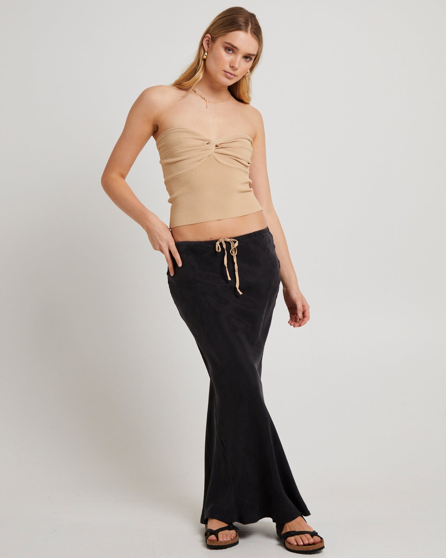 Contrast Midi Skirt
