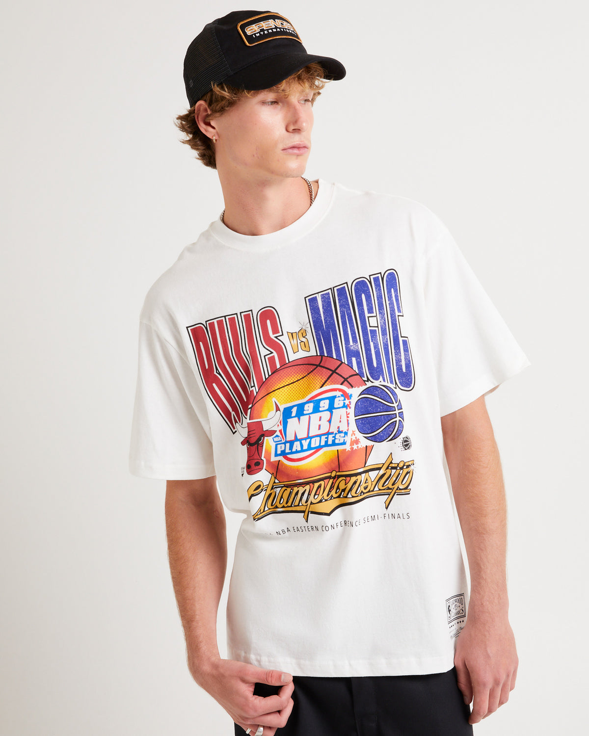 1996 NBA Playoffs Bulls vs Magic T-Shirt WHITE