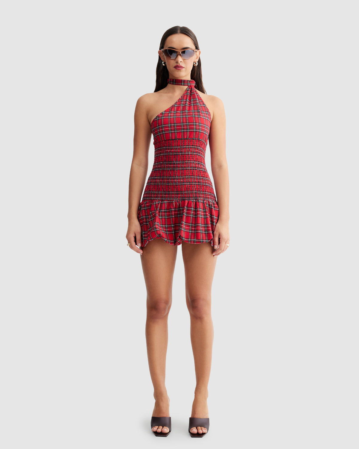 Un Tutu Mini Dress RED PLAID
