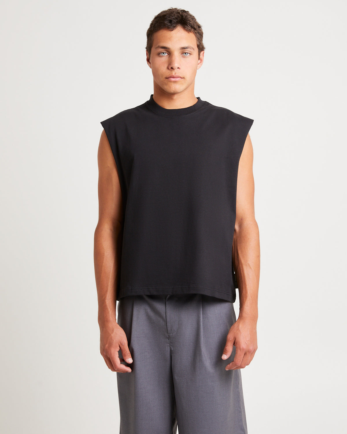 Box Sleeveless T-Shirt BLACK