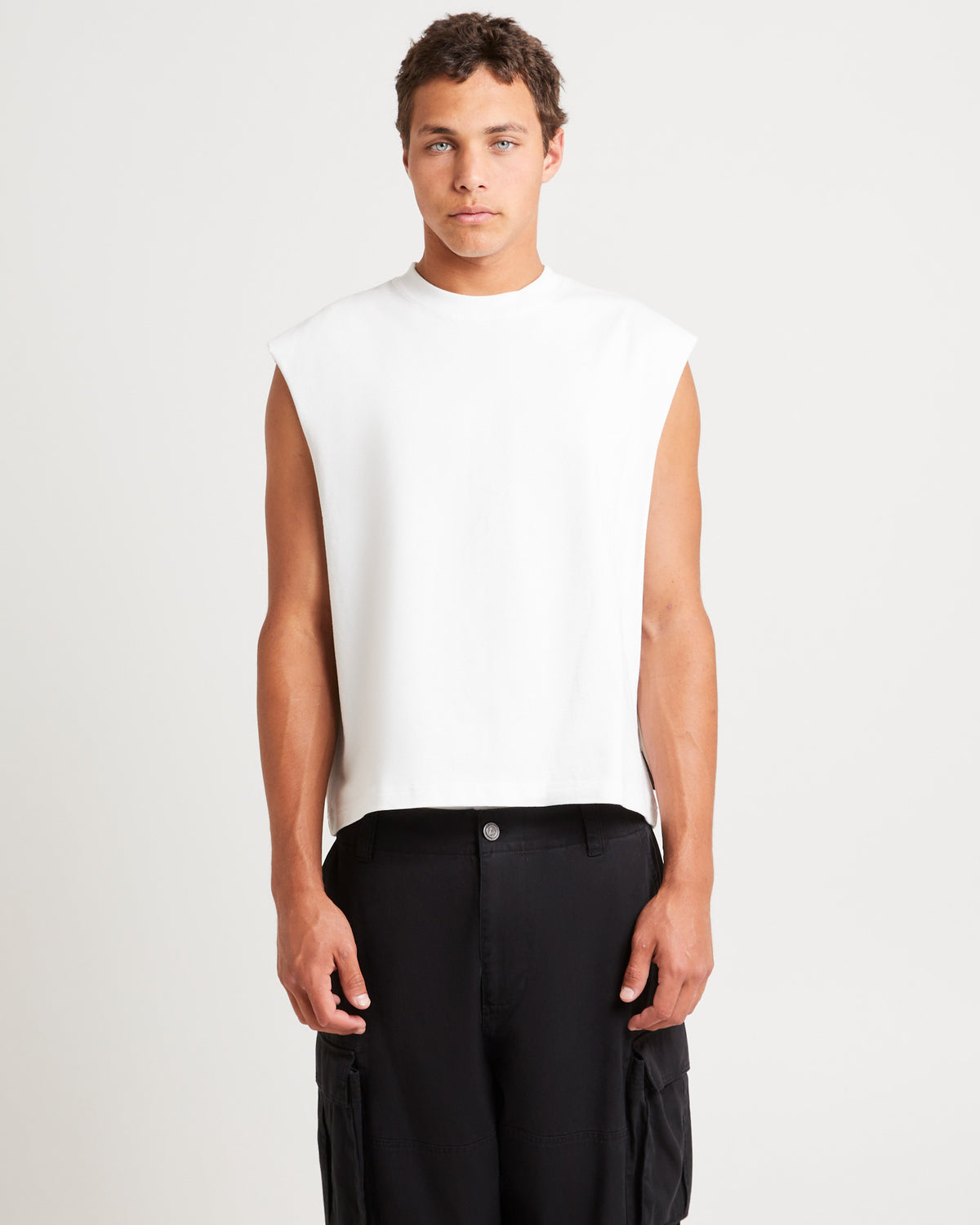 Box Sleeveless T-Shirt WHITE