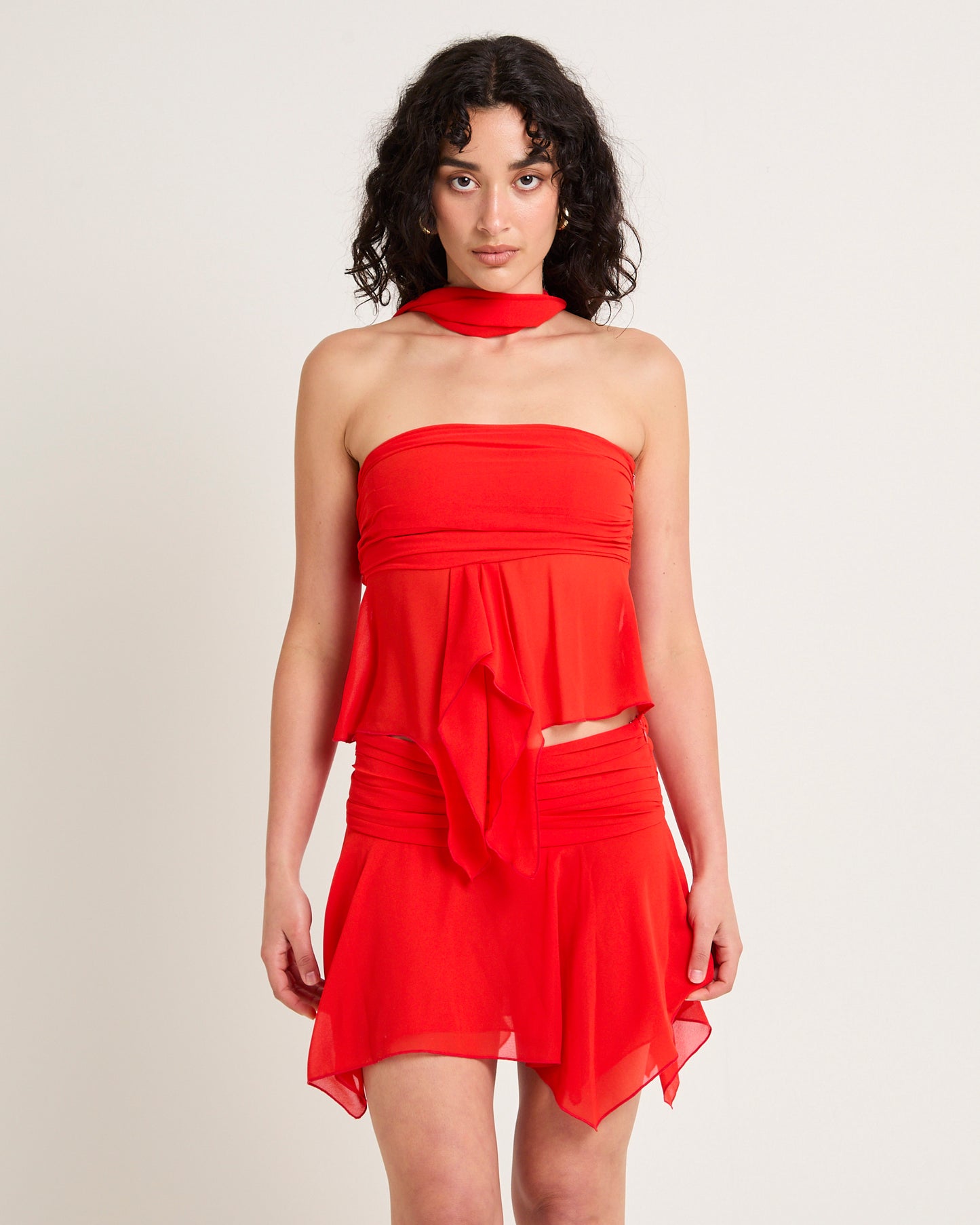 Daphony Chiffon Wrap Top