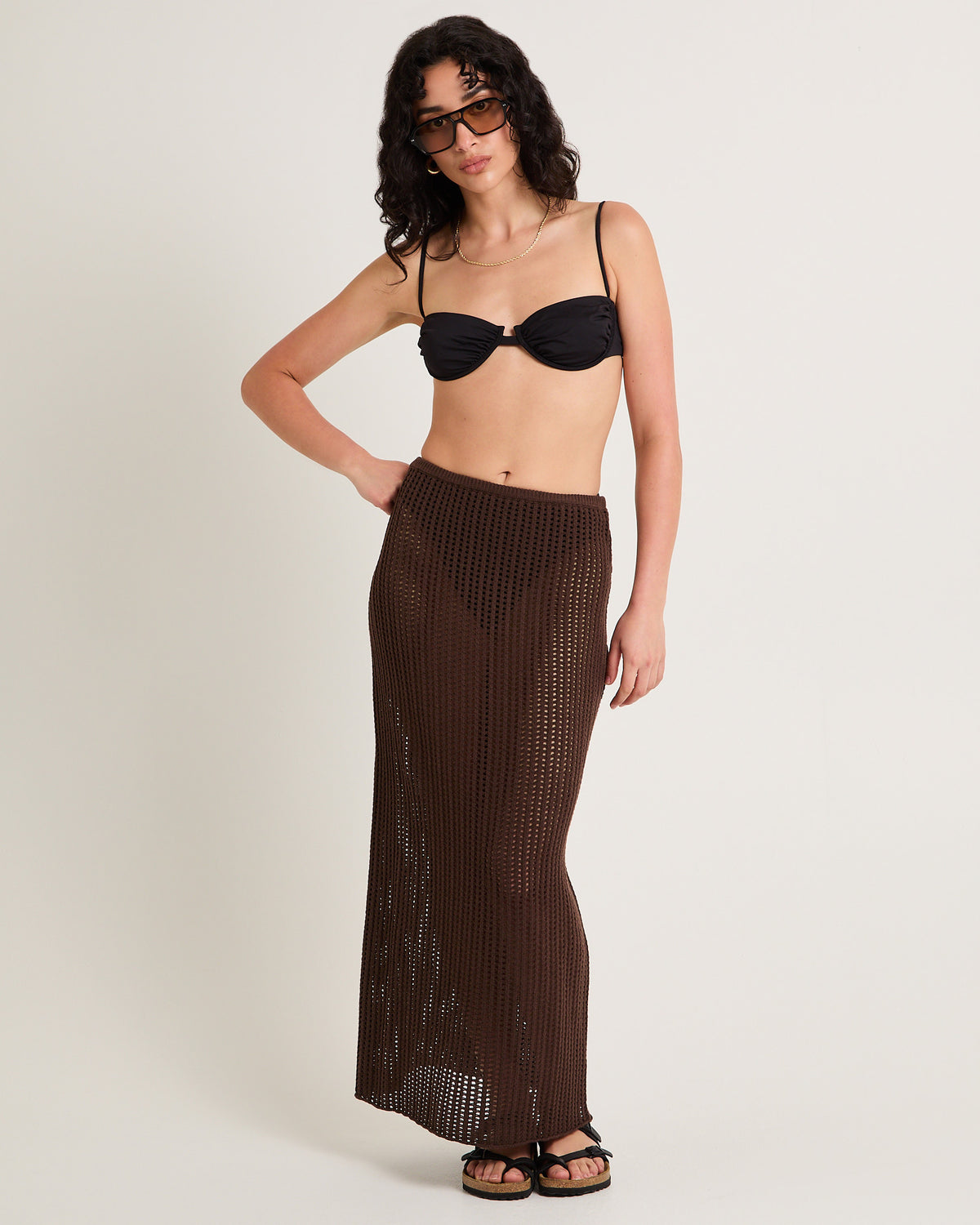 Iris Crochet Skirt CHOCOLATE