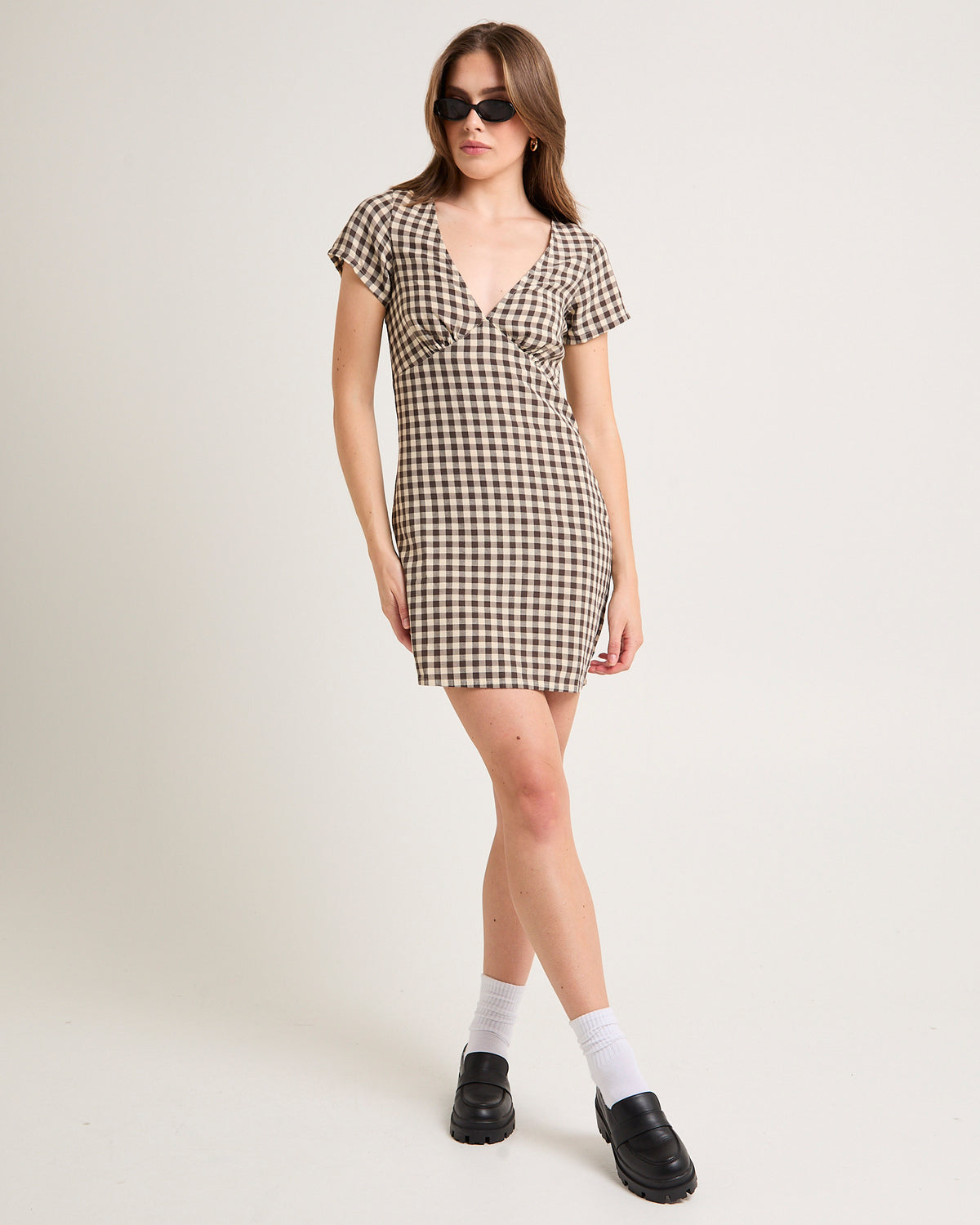 Gambet Check Tea Dress BLACK/SAND