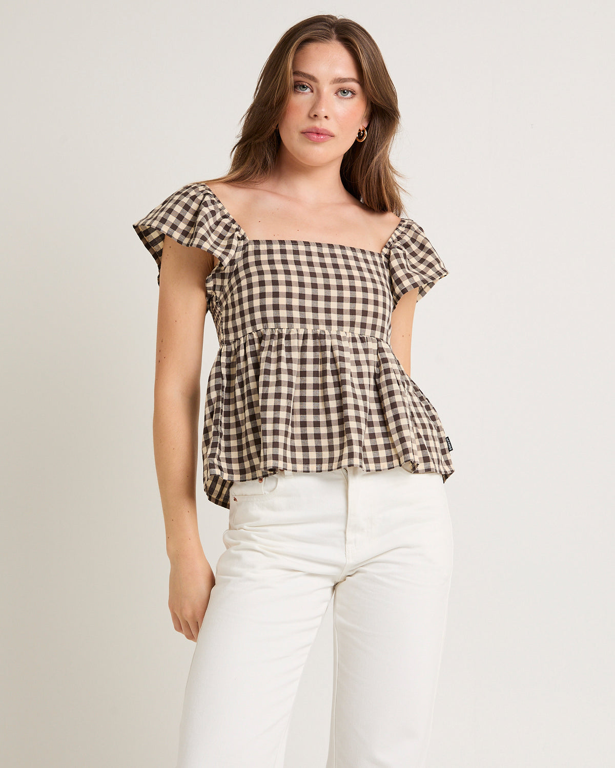 Gambet Check Top BLACK/SAND
