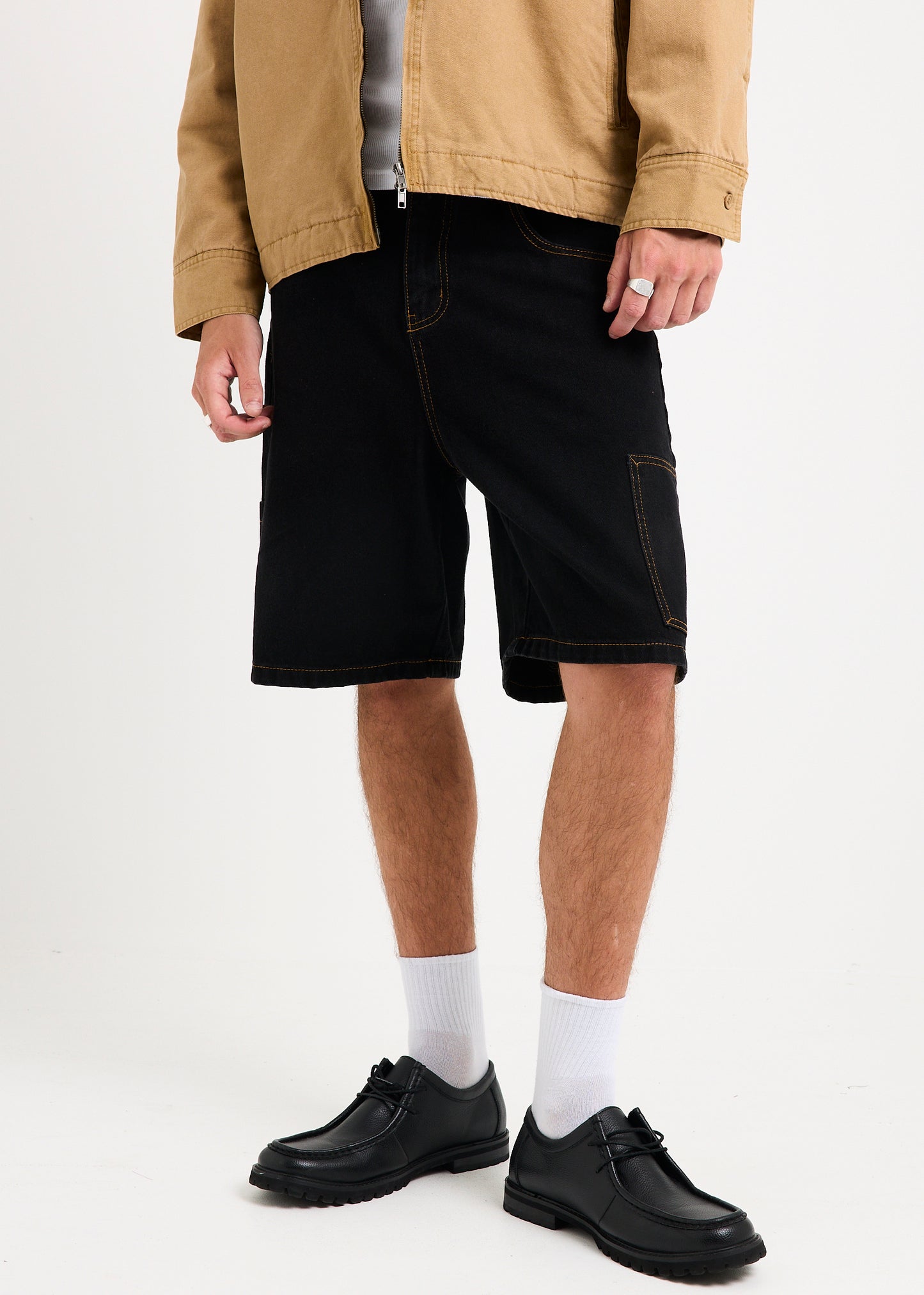 Scorched Harper Denim Baggy Fit Carpenter Shorts