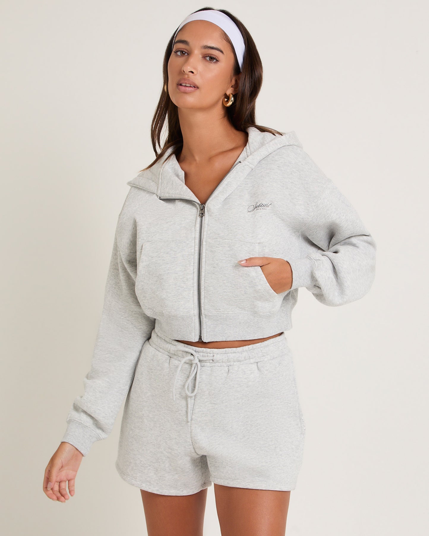 Cropped Zip Hoodie