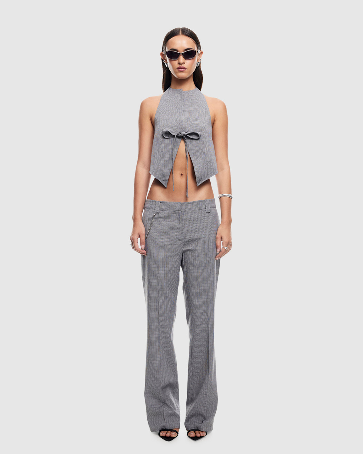 Butterfly Tie Top ONYX GINGHAM