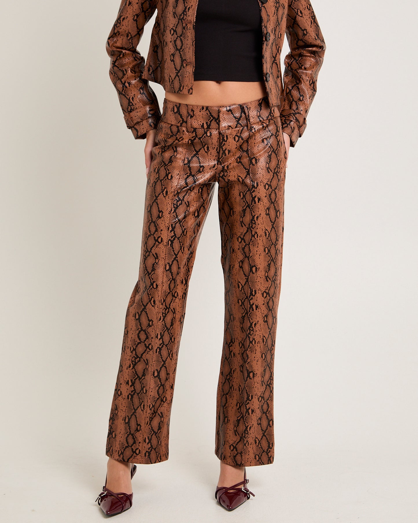 Stassy Snake Faux Leather Pants