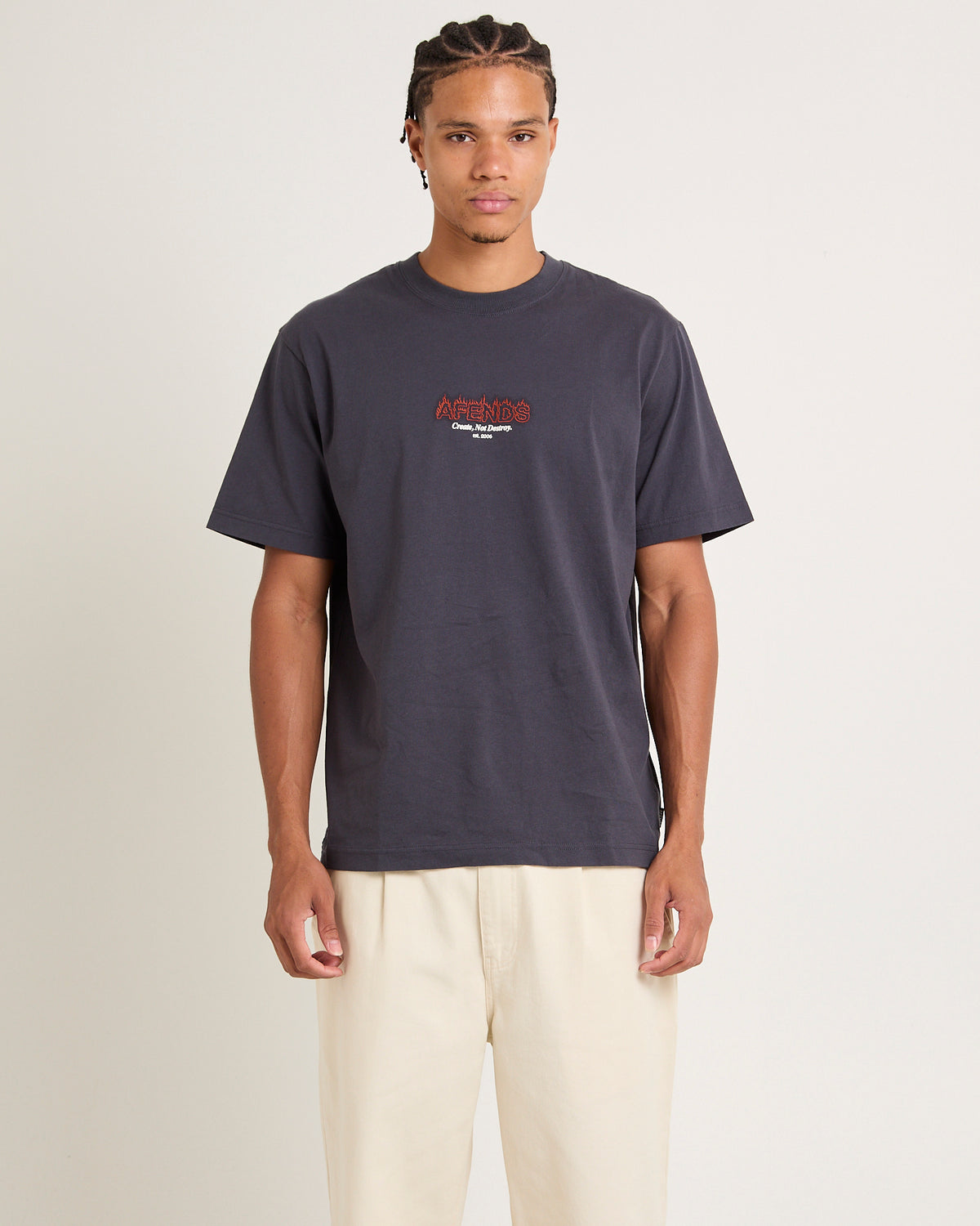 Ember Retro T-Shirt Charcoal