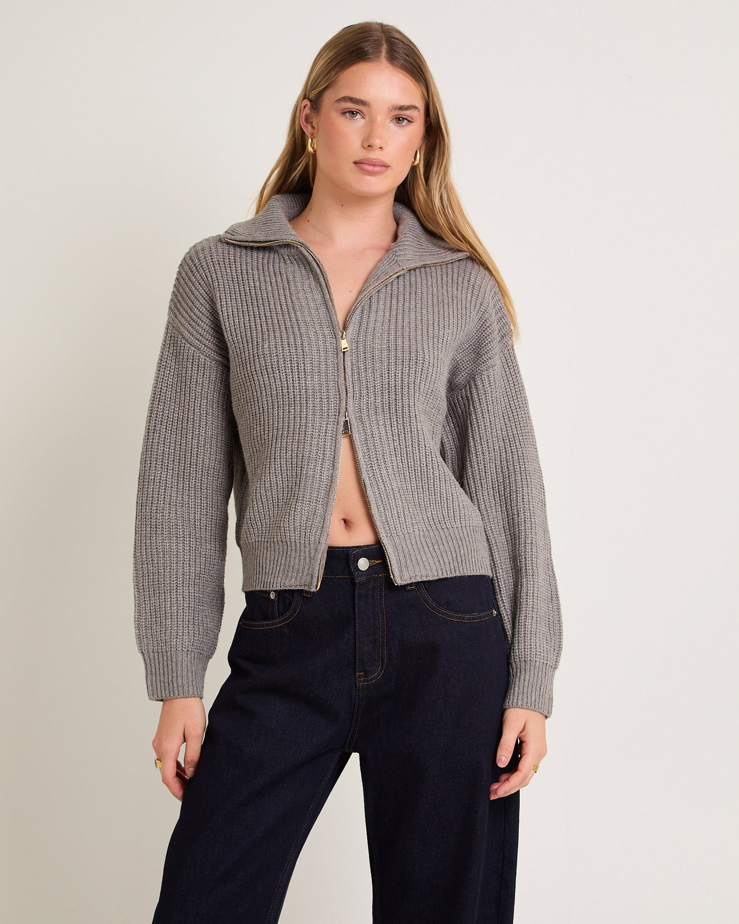 Ellie Double End Zip Longline Cardigan