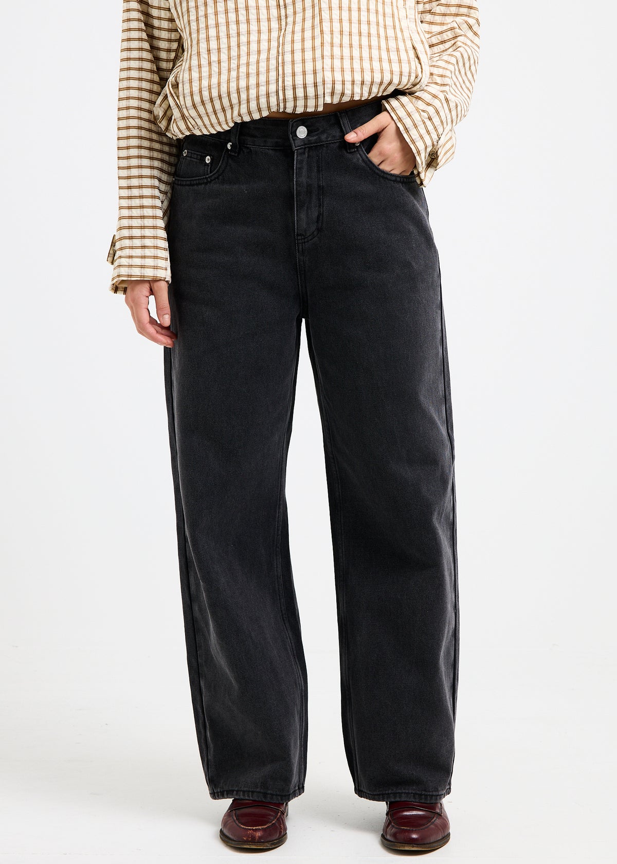 Alexa Mid Rise Denim Jeans Petite Relaxed