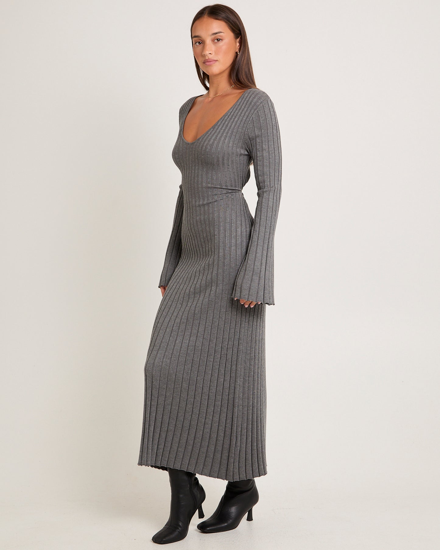 Sophie Long Sleeve Rib Knit Dress