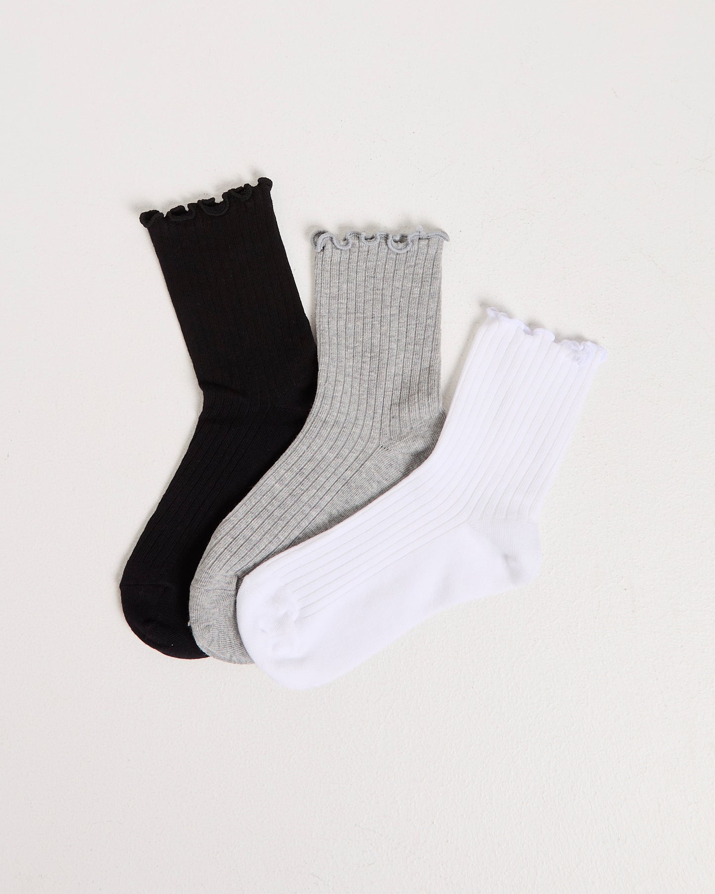 Frill Ribbed Socks 3 Pack