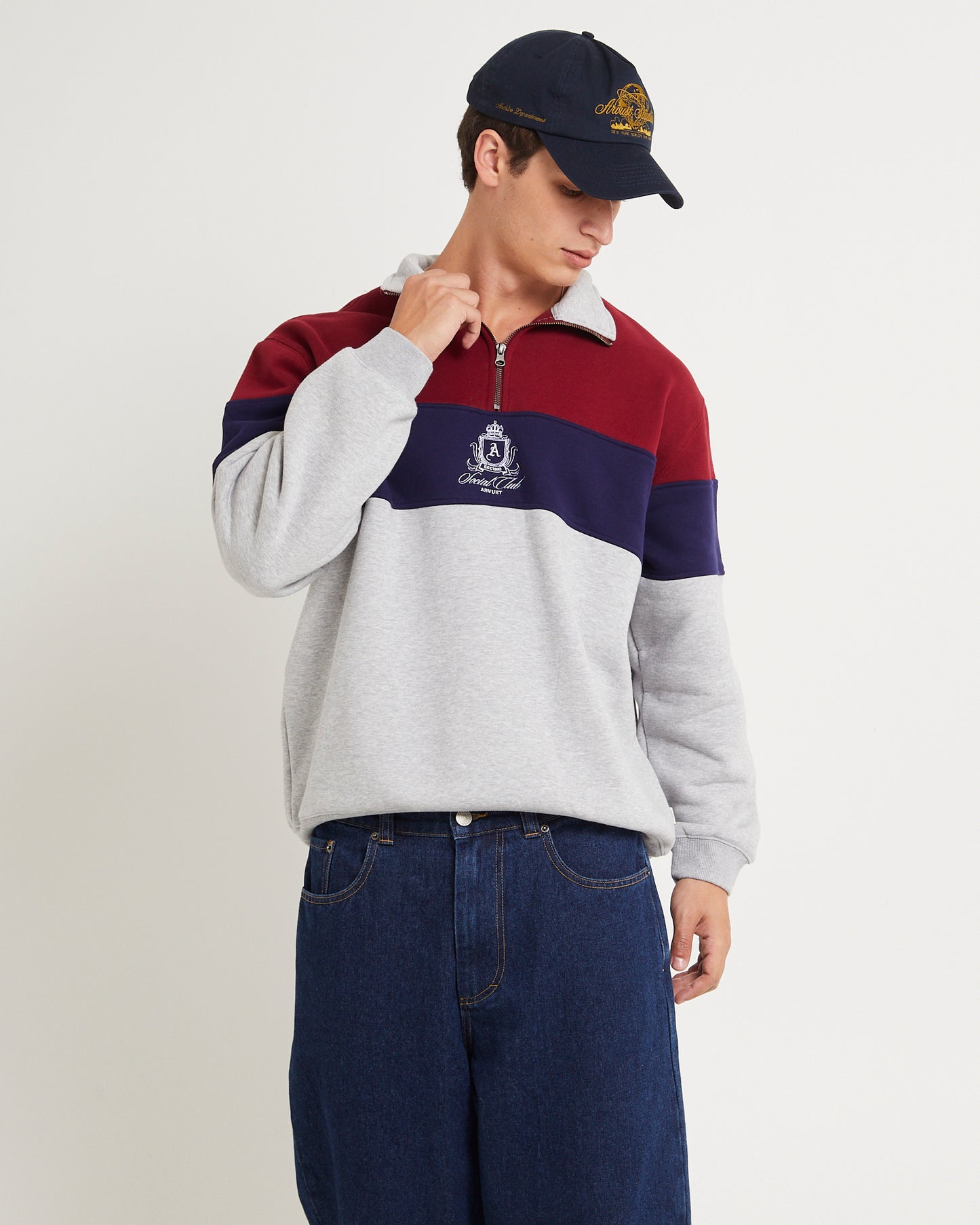 Crest Panel 1/4 Zip Jumper