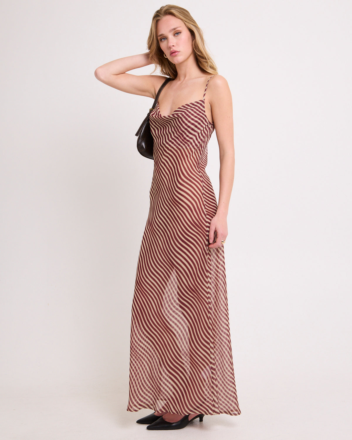Celly Cowl Sheer Maxi Dress ASSORTED