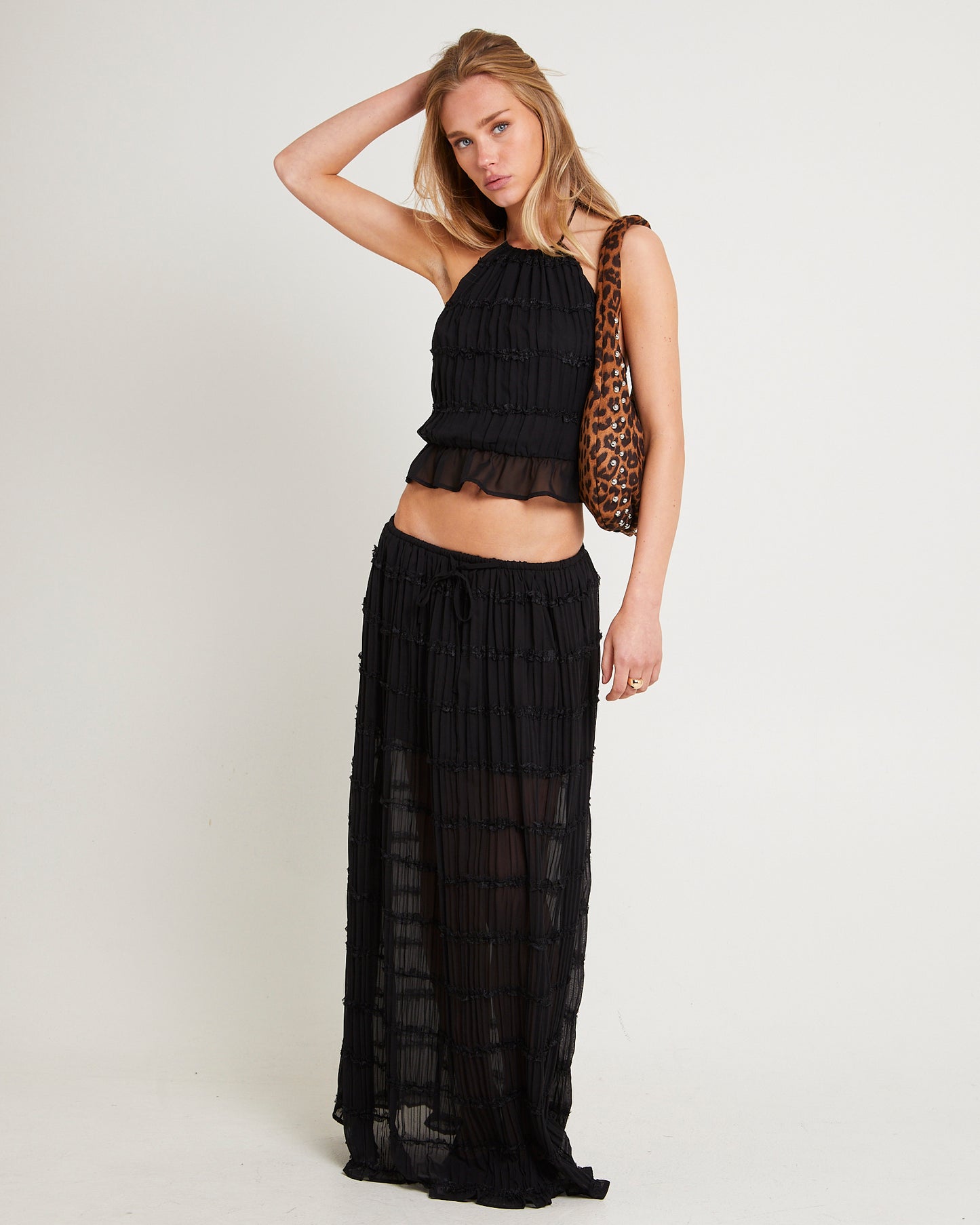 Alda Shirred Maxi Skirt