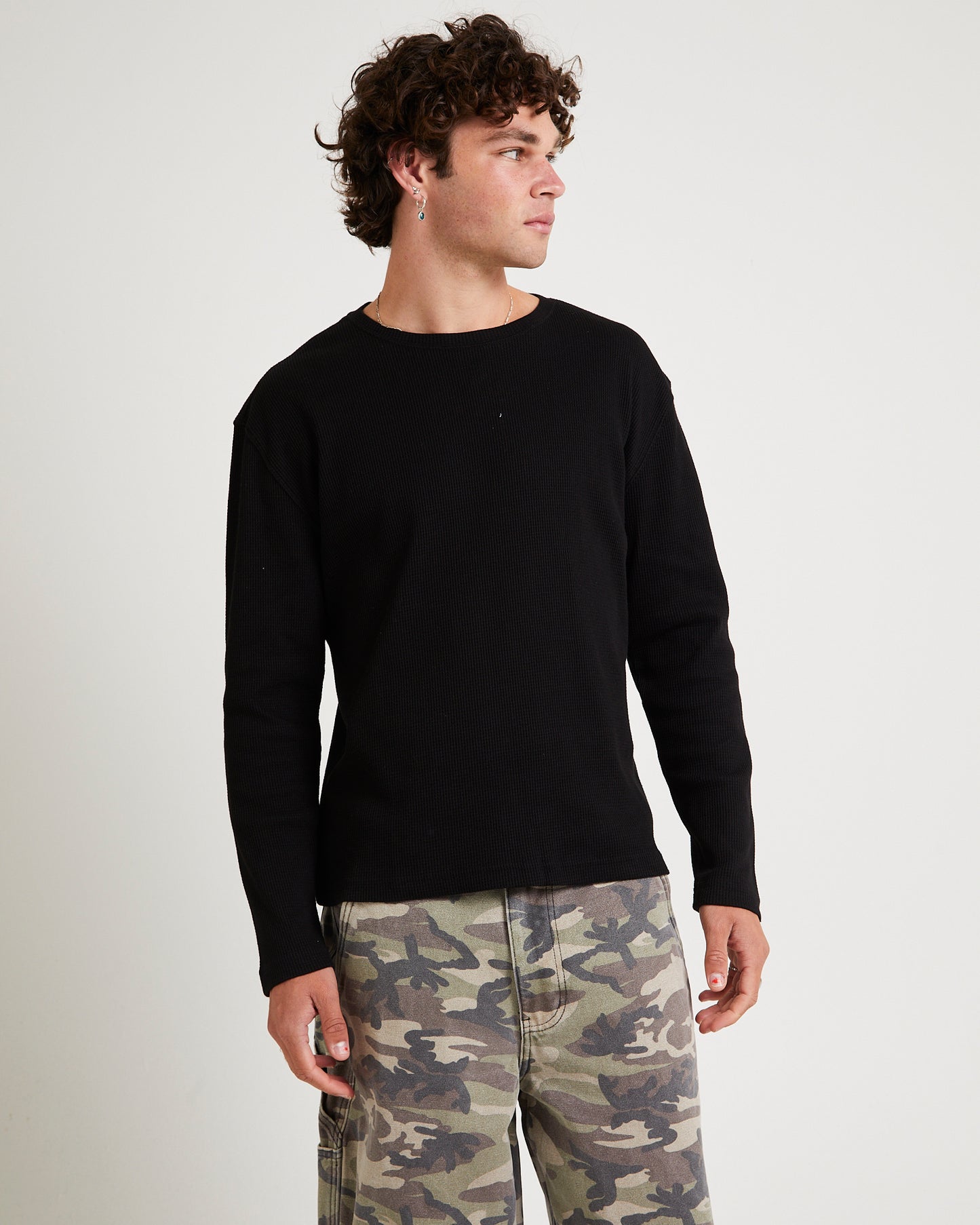 Long Sleeve Waffle Shirt