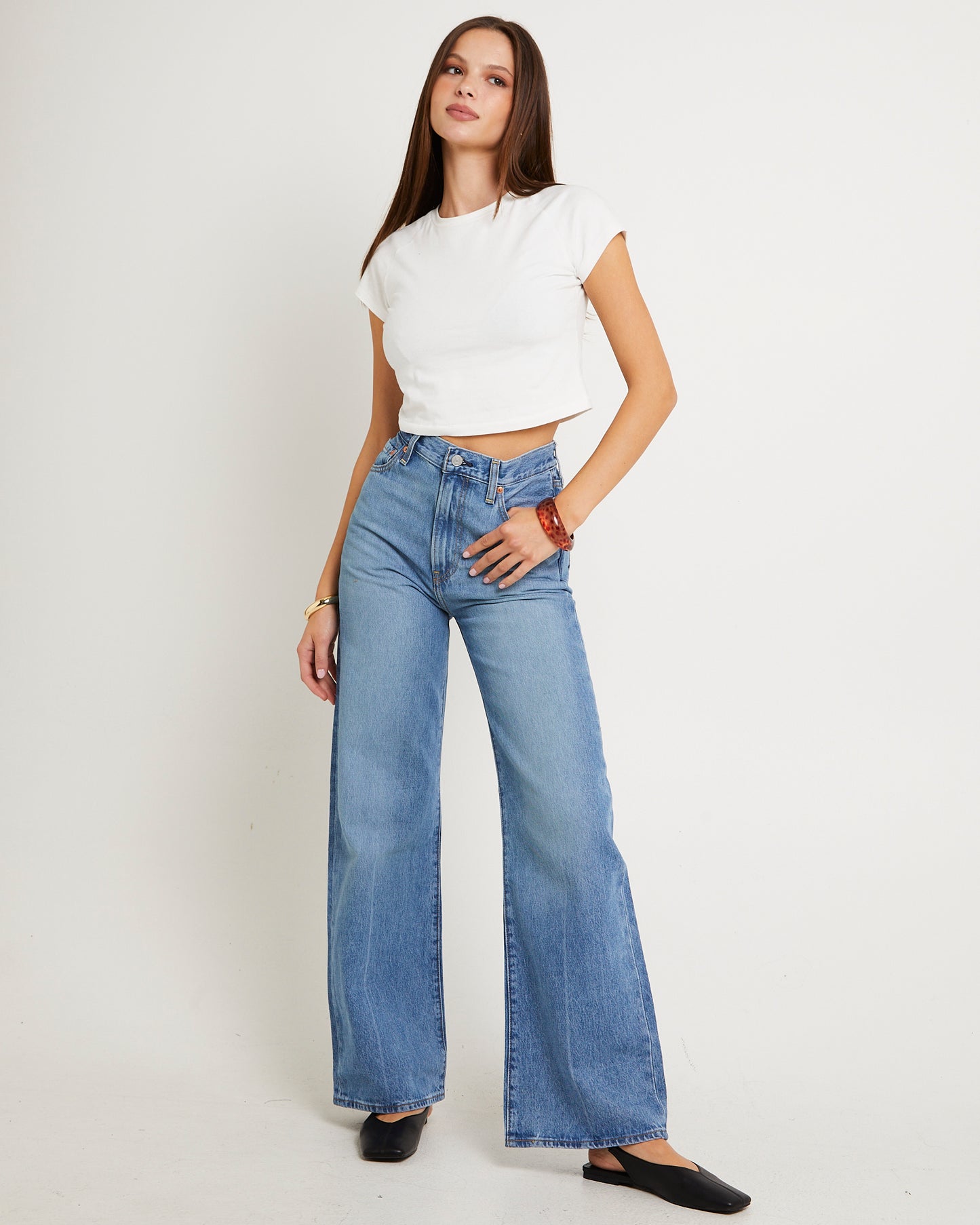 Ribcage Wide Leg Denim Jeans