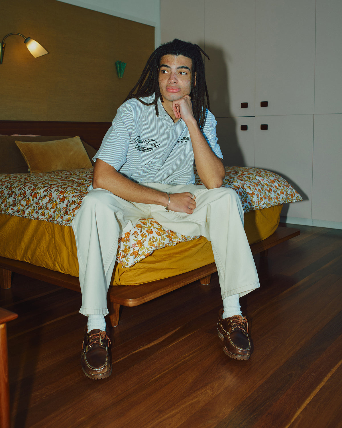 Archive Cropped Short Sleeve Shirt CHARCOAL STRIPE