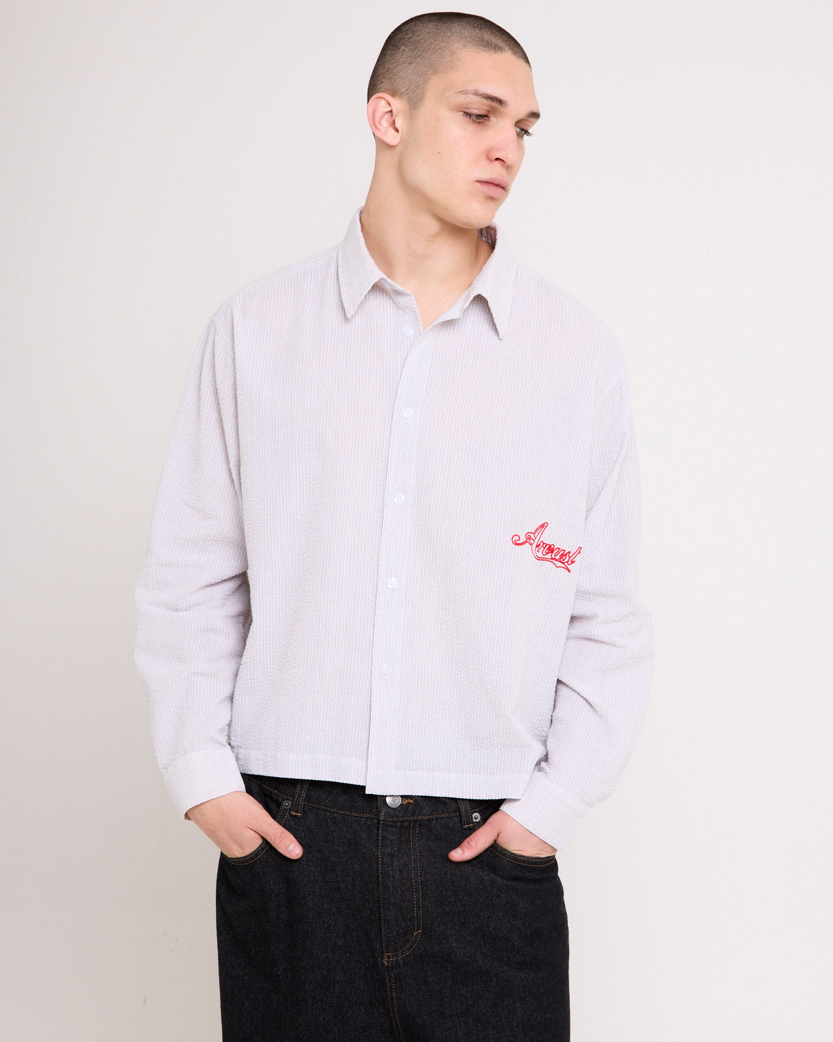 Leon Long Sleeve Cropped Shirt WHITE