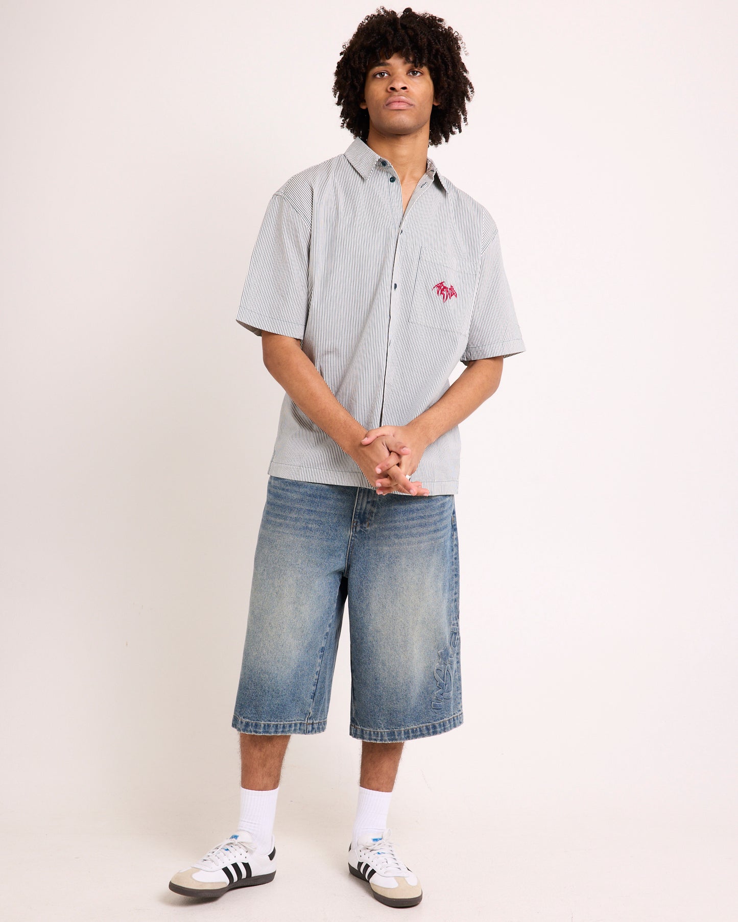 Bats Striped Short Sleeve Shirt