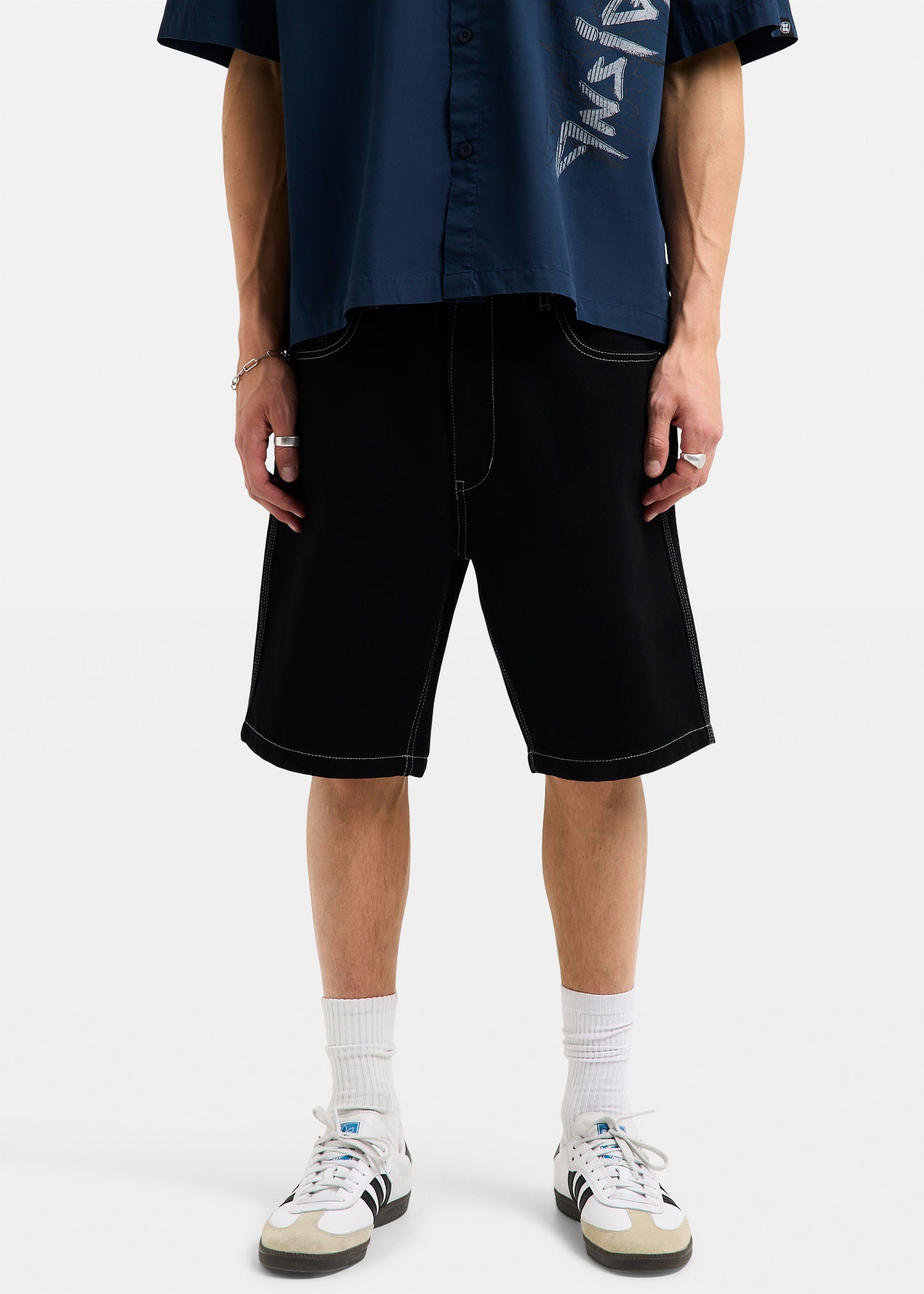 Knocker Contrast Stitch Jort