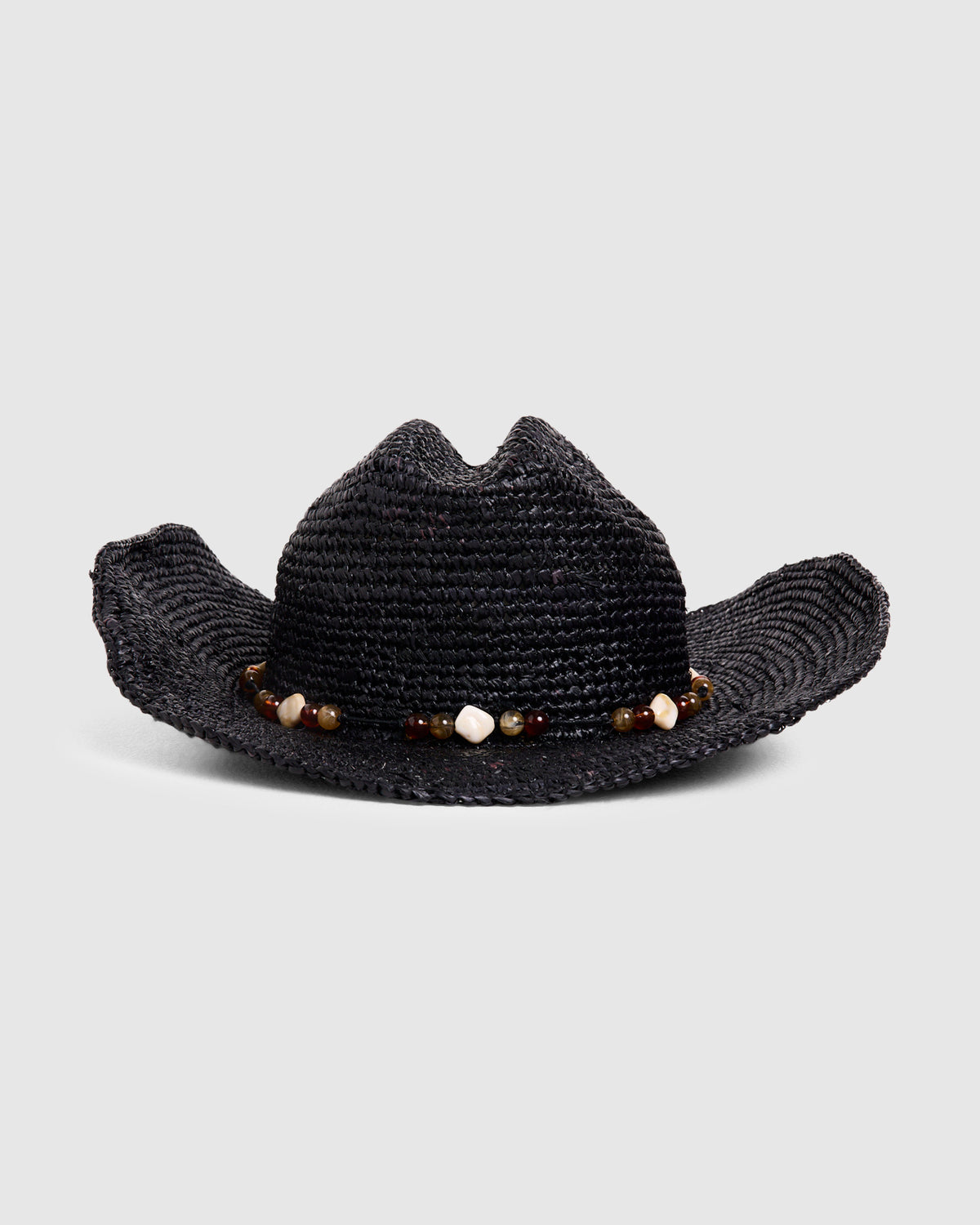 Connie Raffia Cowboy Hat BLACK