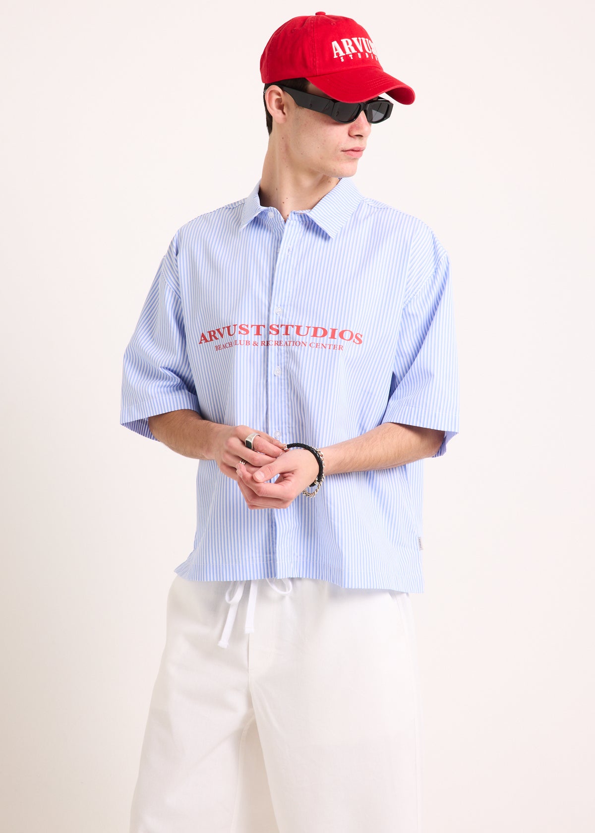 Everyday Cropped Short Sleeve Shirt BLUE