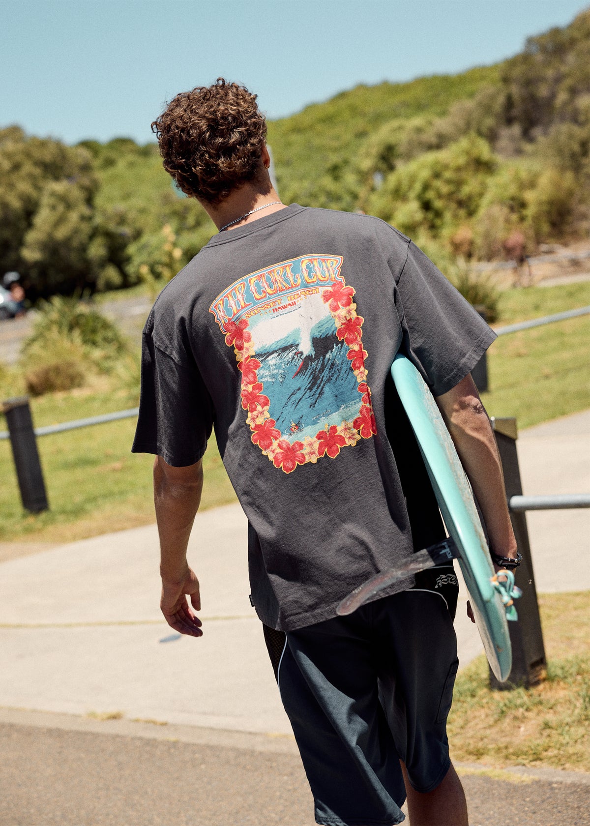Cup Sunset Beach Hawaii T-Shirt WASHED BLACK