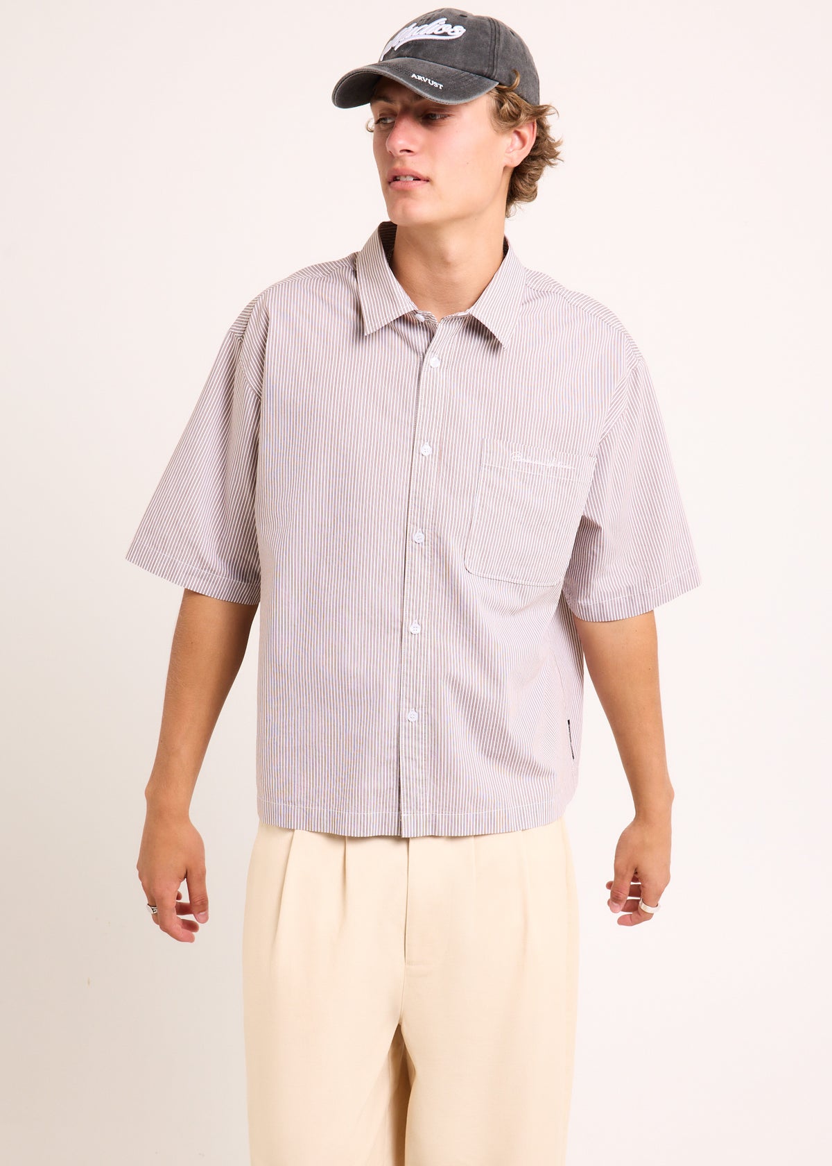 Miami Resort Shirt BROWN STRIPE