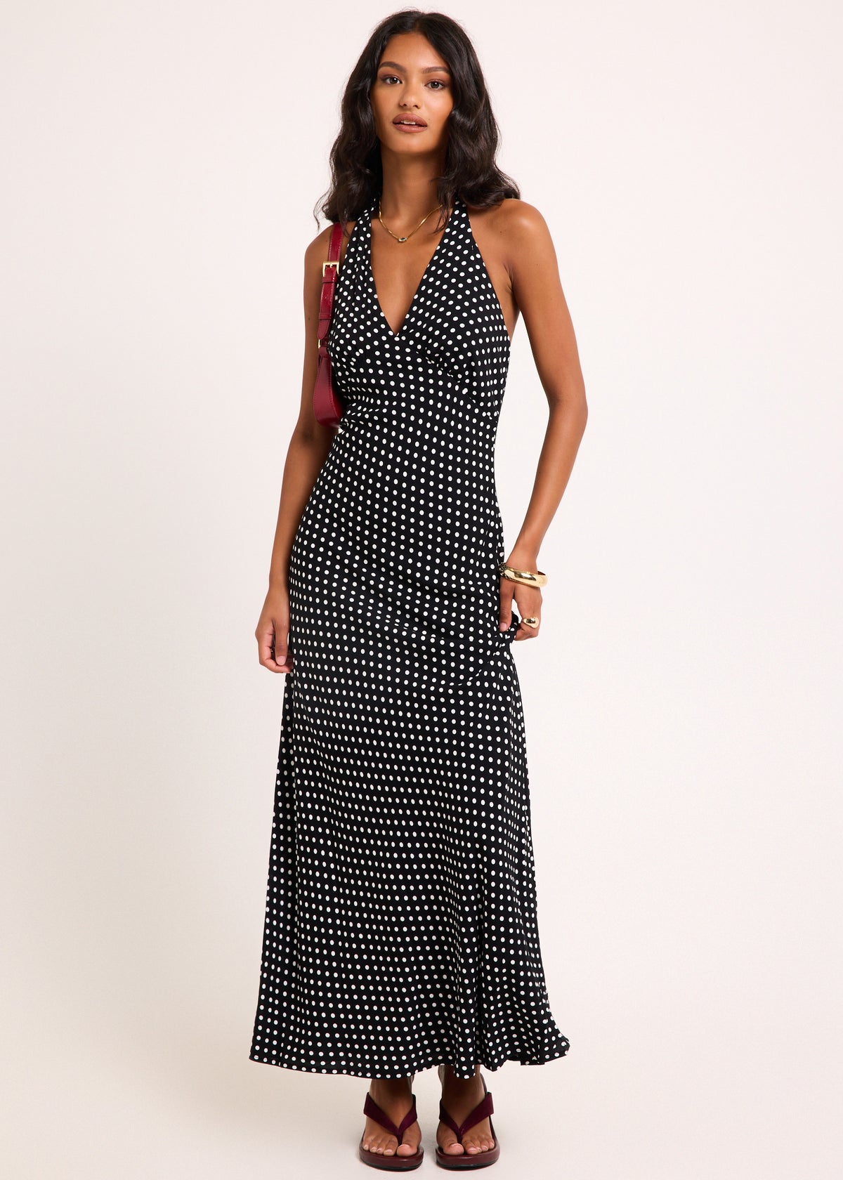 Petra Maxi Dress BLACK/WHITE POLKA DOT