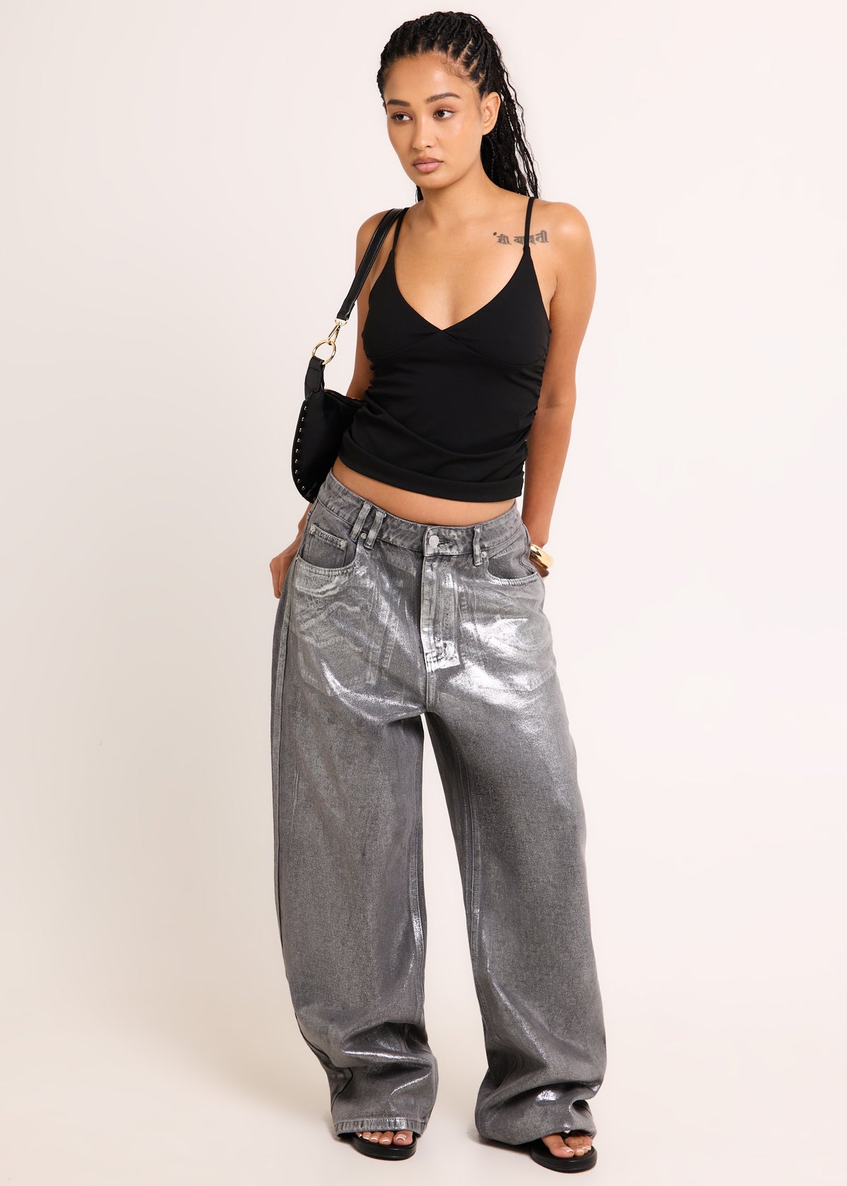 Razor Metallic Straight Denim Jeans ALLOY