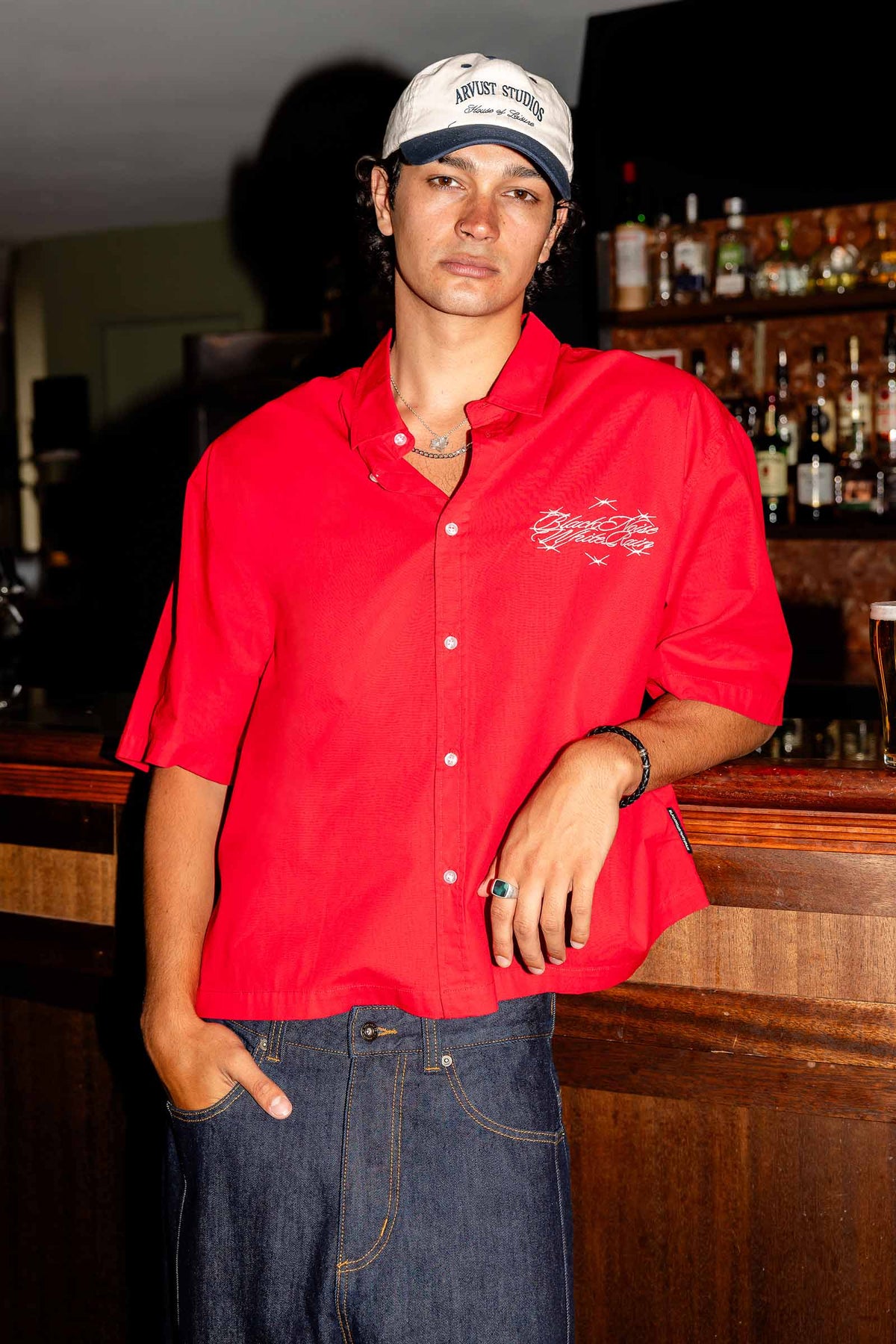 Script Short Sleeve Shirt RED