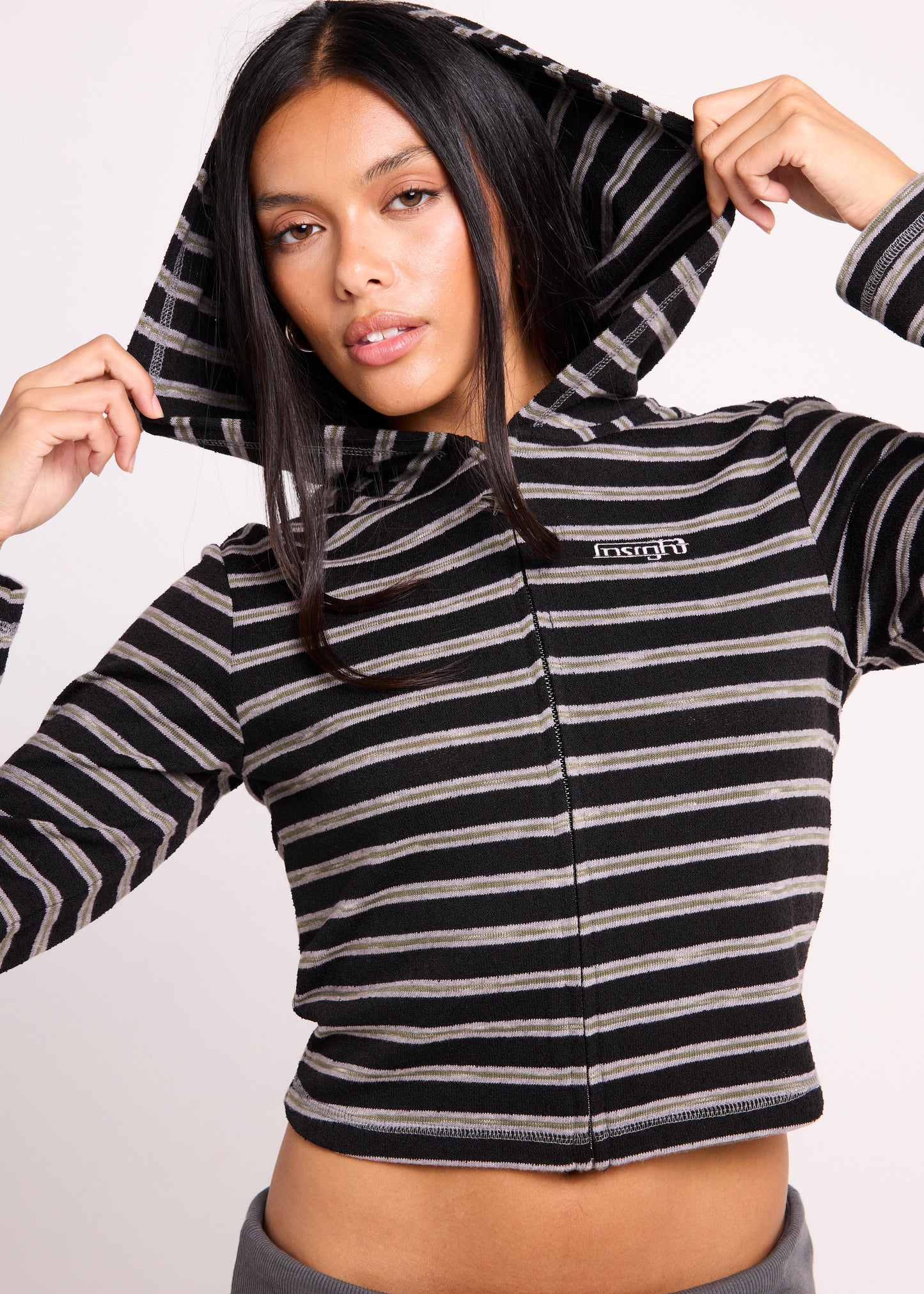 Farrah Stripe Zip Hoody